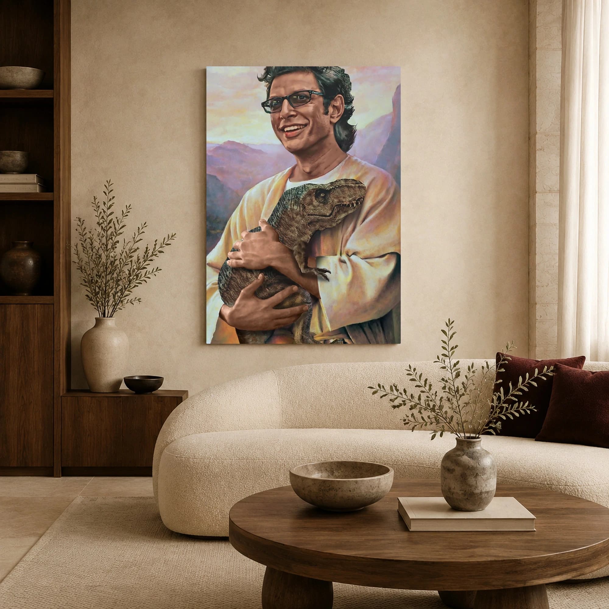 Jeff Goldblum Dinosaur Parody Canvas Print, view 6