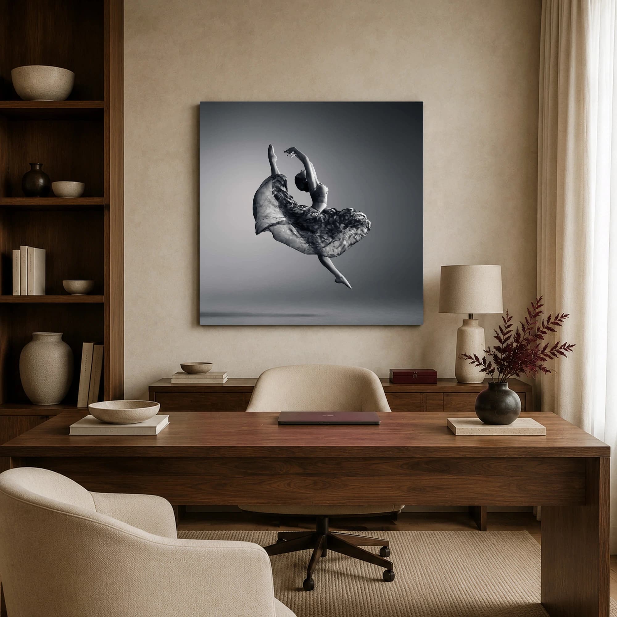 Monochrome Leap Ballet Dancer Fine Art Print, view 5