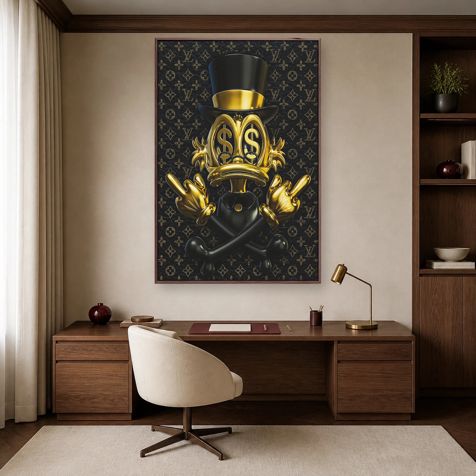 Golden Wealth Duck Pop Art Canvas Print, view 7
