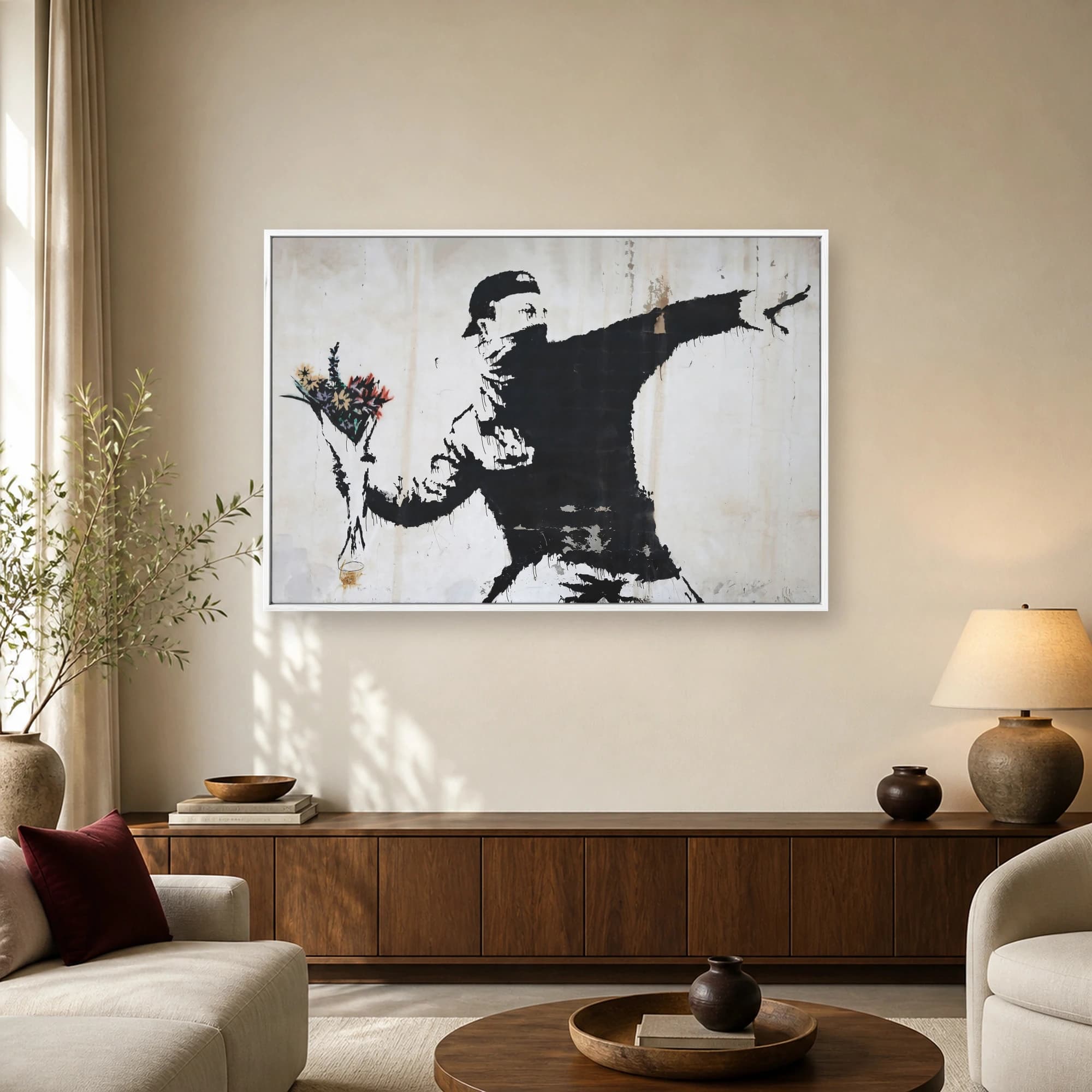 Flower Thrower Street Art Canvas Print, view 3
