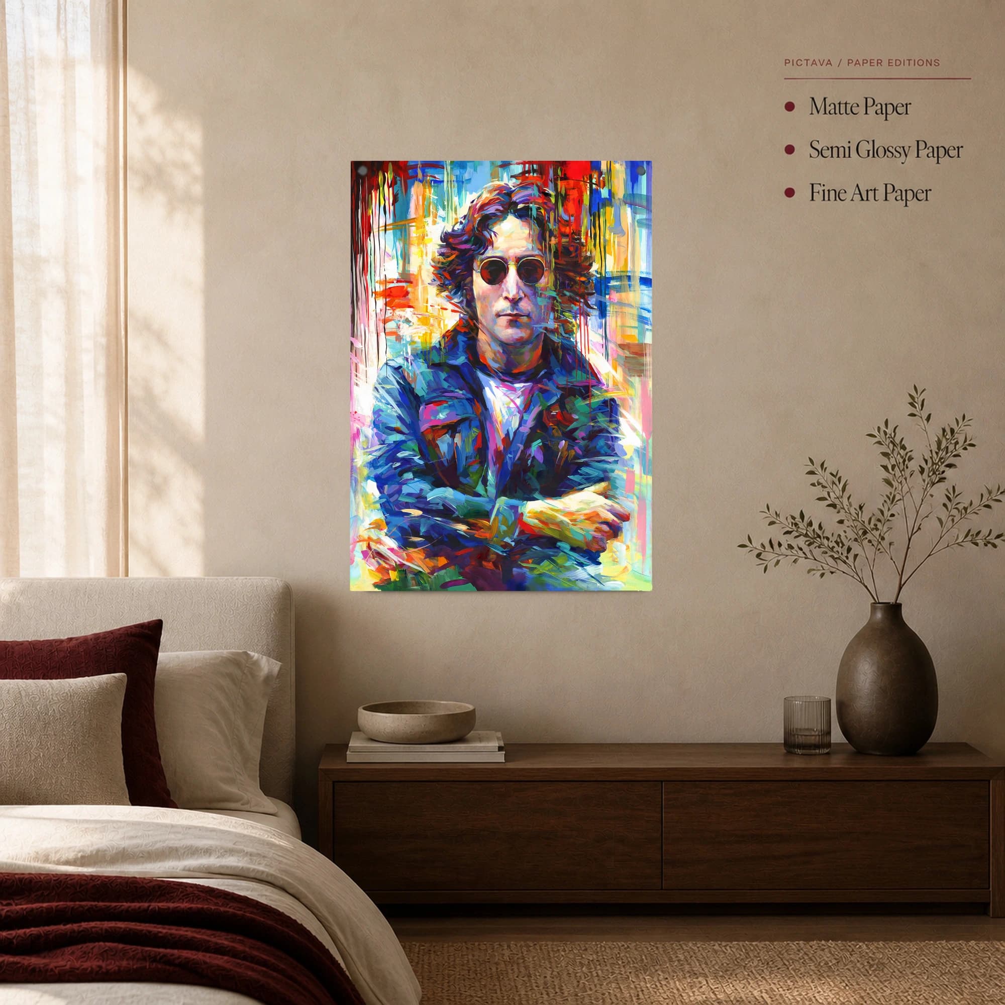 John Lennon Colorful Pop Art Portrait Canvas Print, view 4