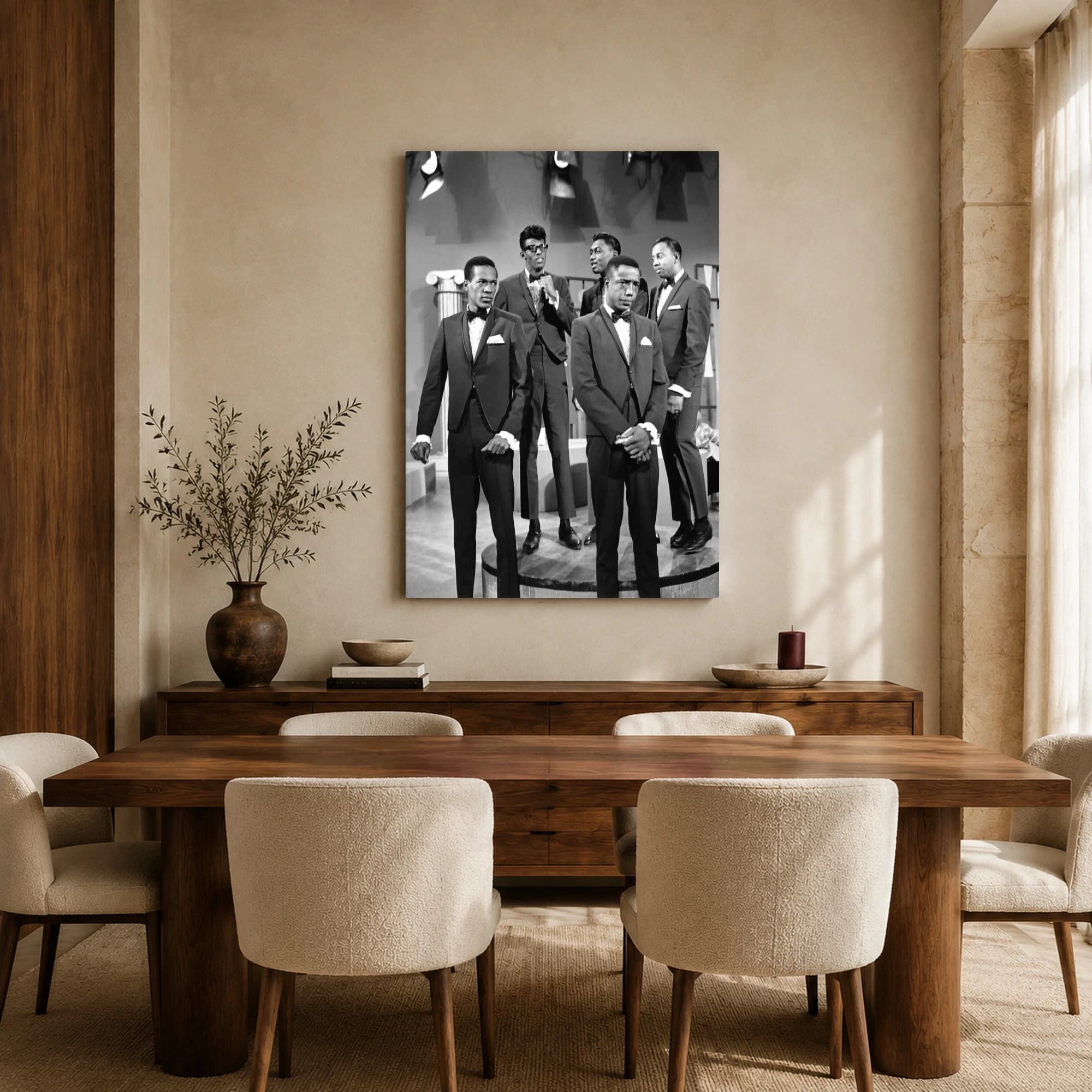 The Temptations Vintage Black and White Motown Wall Art Print, view 7