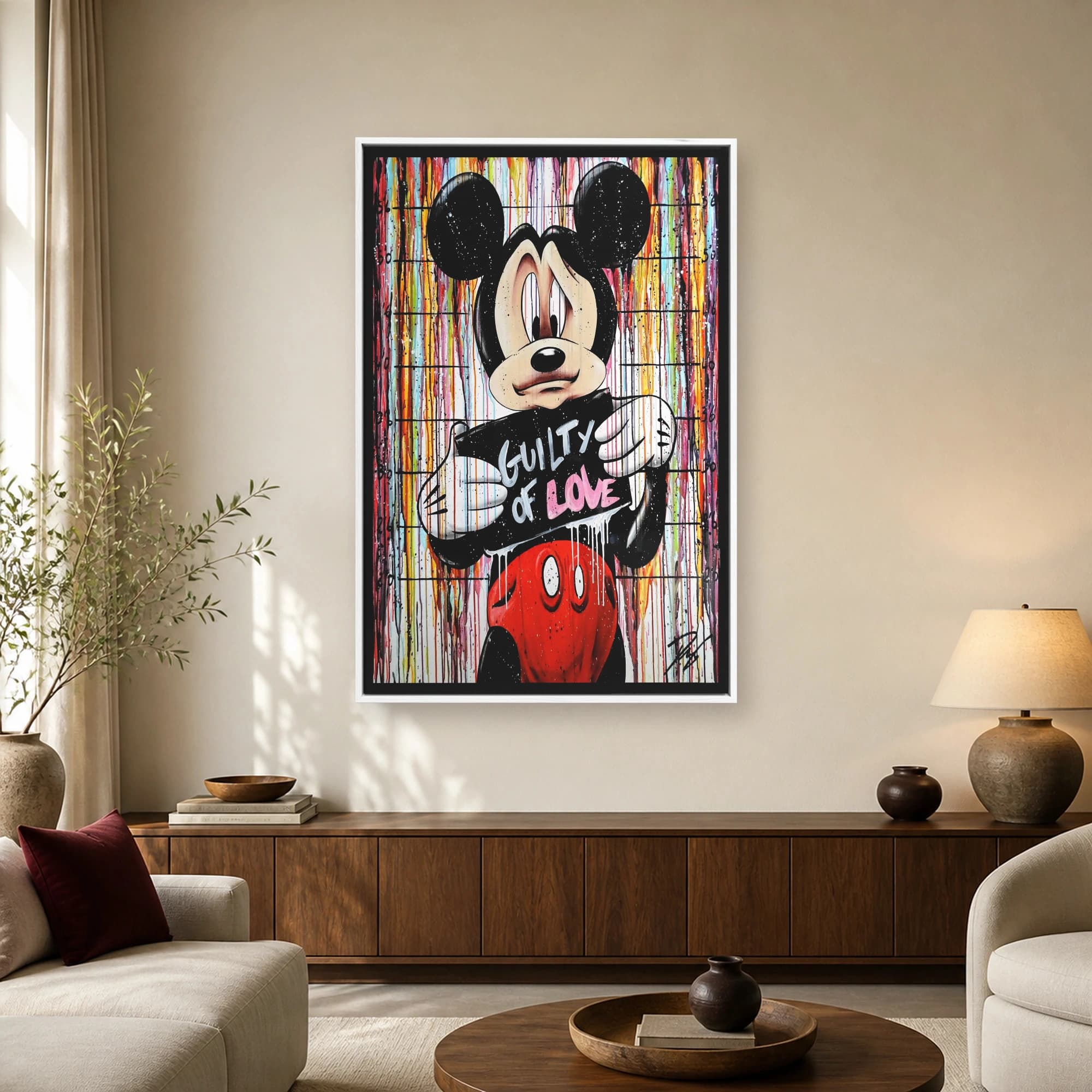 Guilty of Love Mickey Mouse Pop Art Canvas Print, view 2