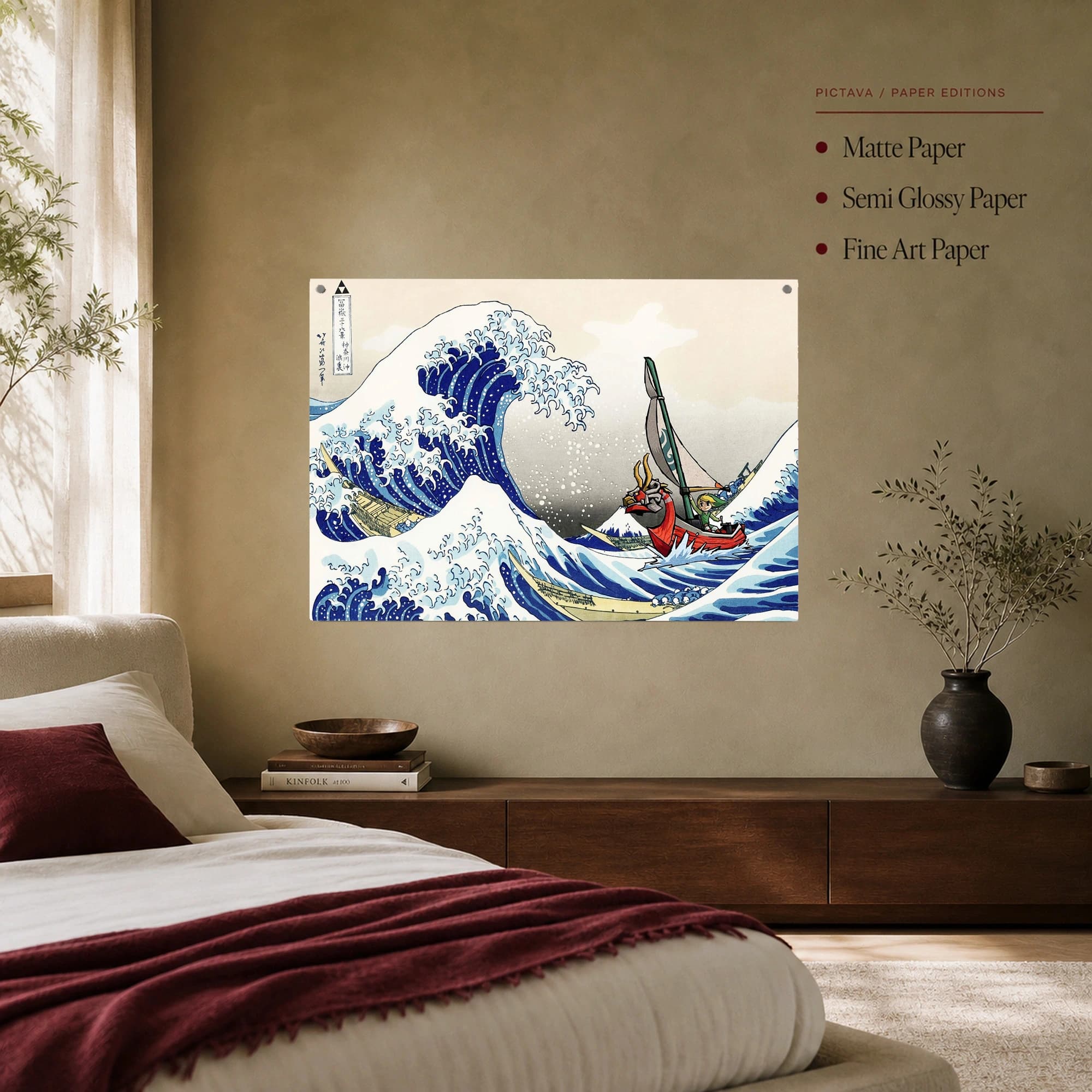 The Great Wave Link Japanese Woodblock Print Wall Art, view 7