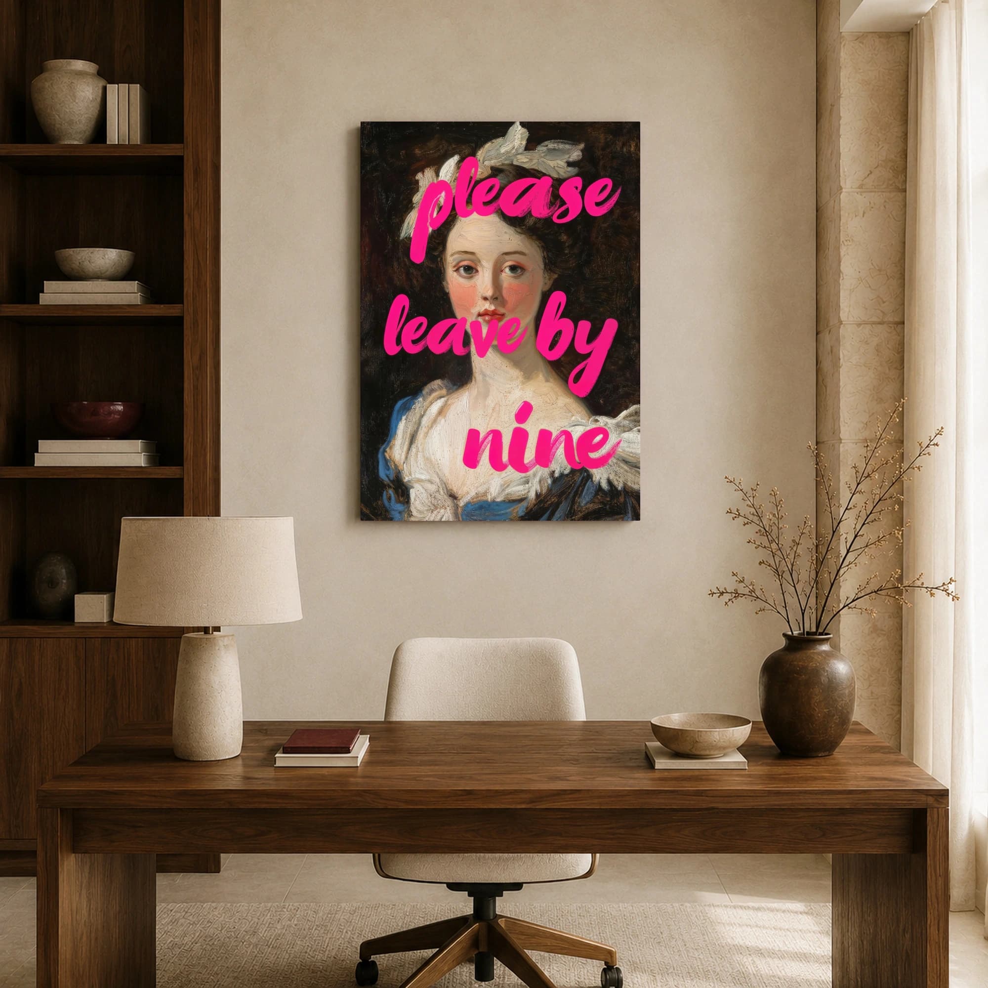 Please Leave By Nine Funny Classical Portrait Wall Art, view 8