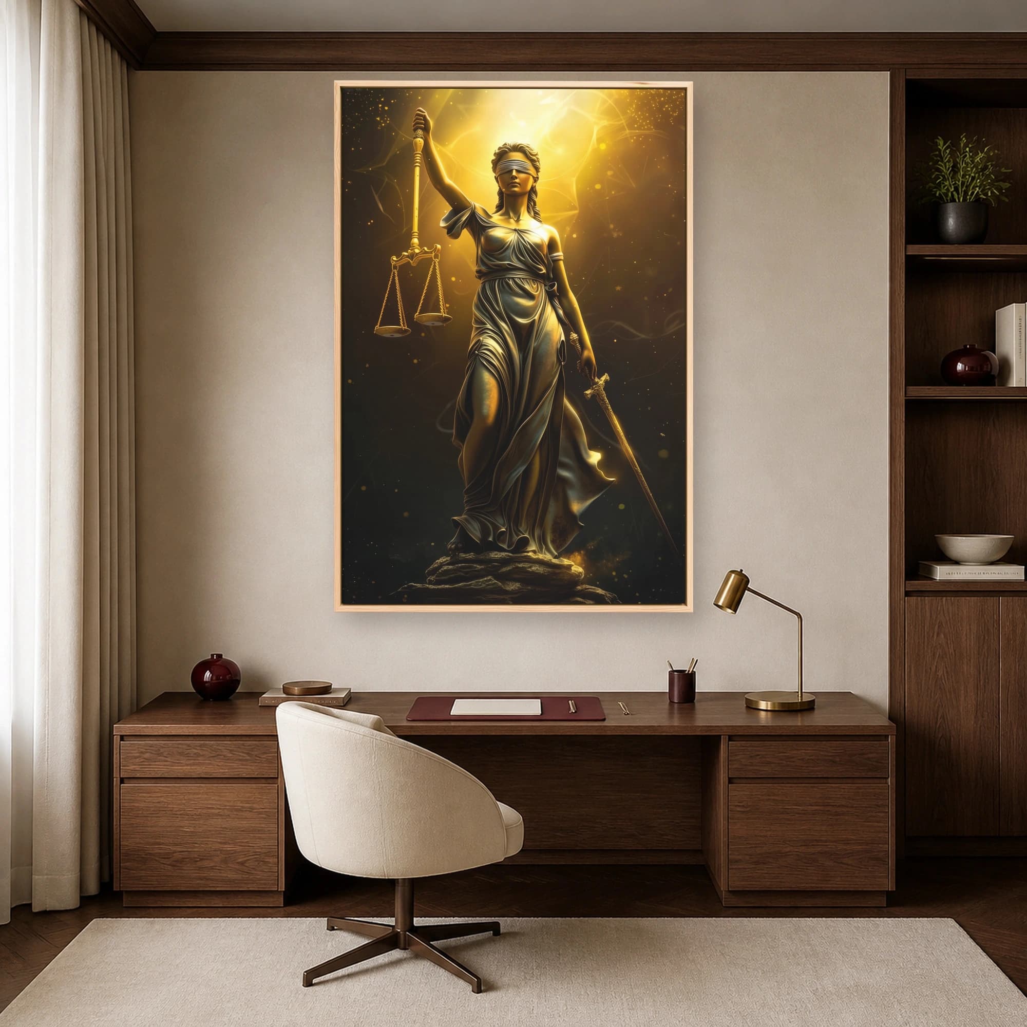 Golden Scales of Justice Lady Justice Wall Art, view 5