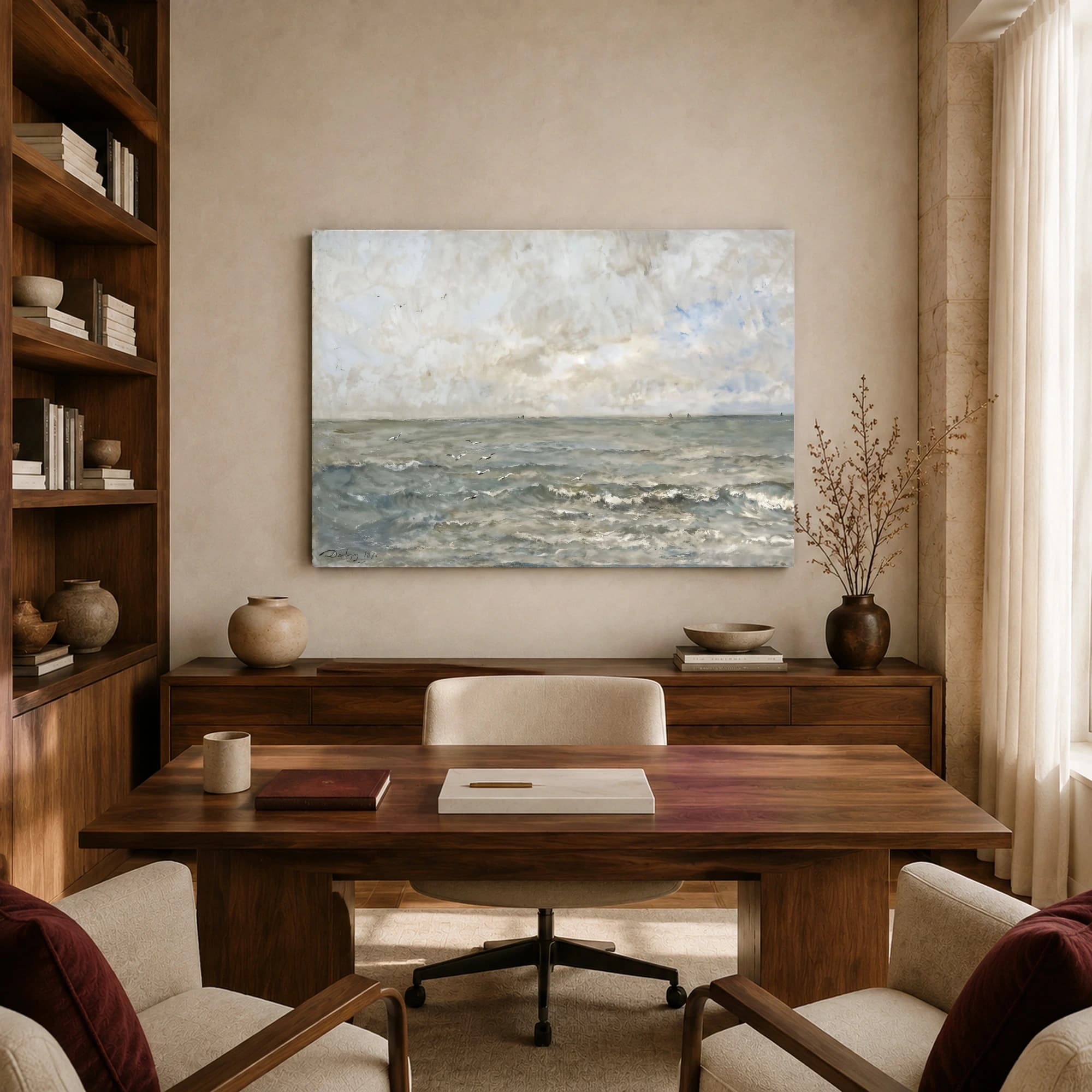 The Sea with Gulls Canvas Print by Charles-François Daubigny, view 8