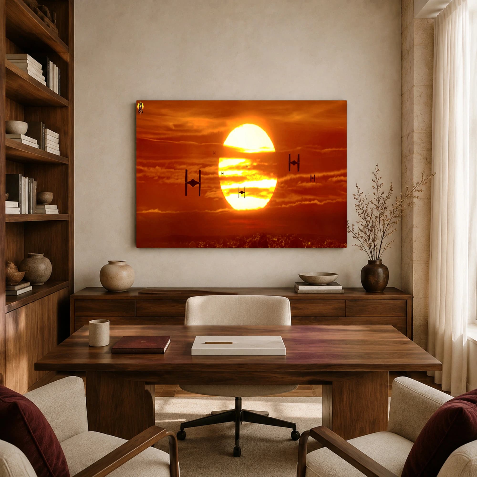 TIE Fighter Sunset Sci-Fi Wall Art, view 8