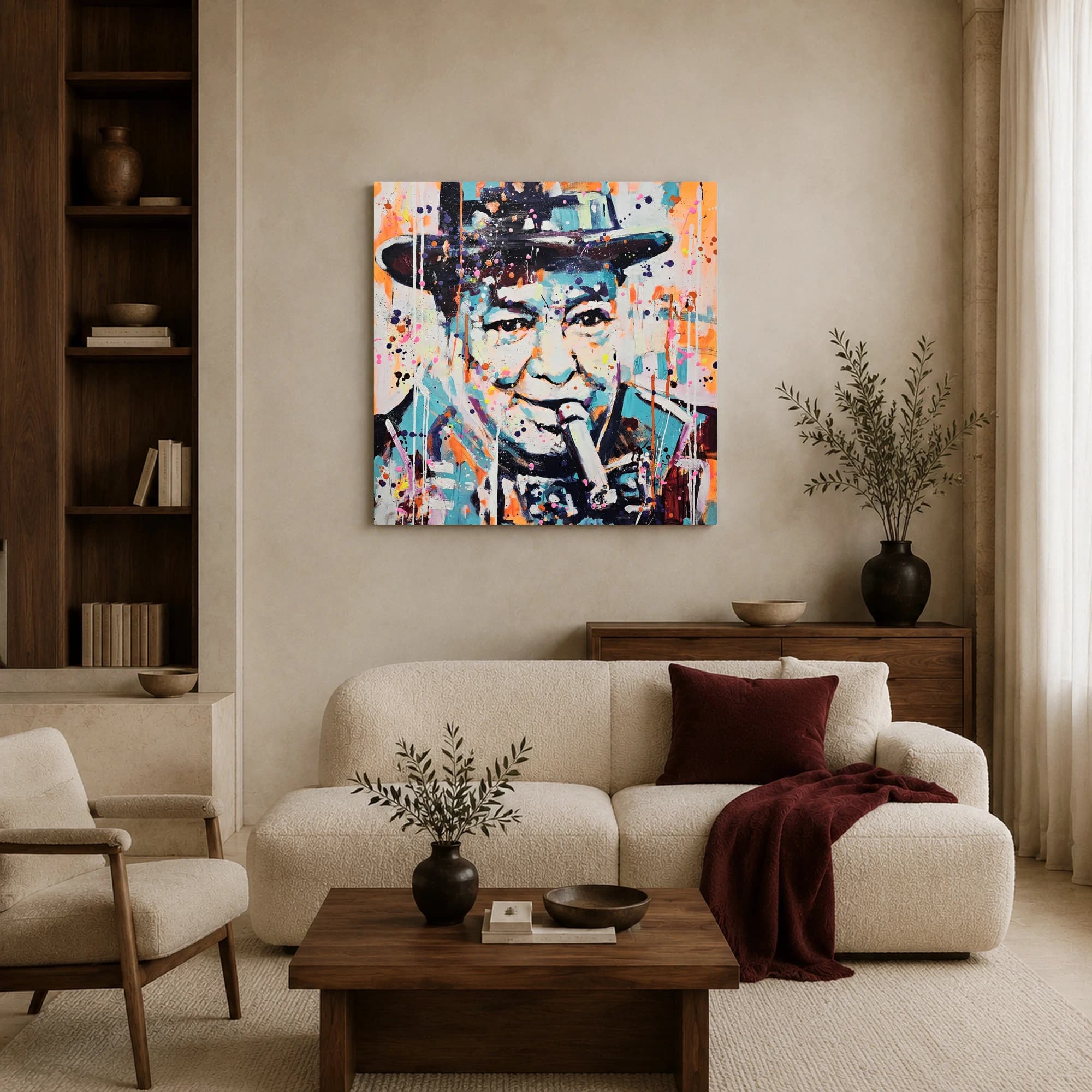 Winston Churchill Vibrant Pop Art Canvas Print, view 3