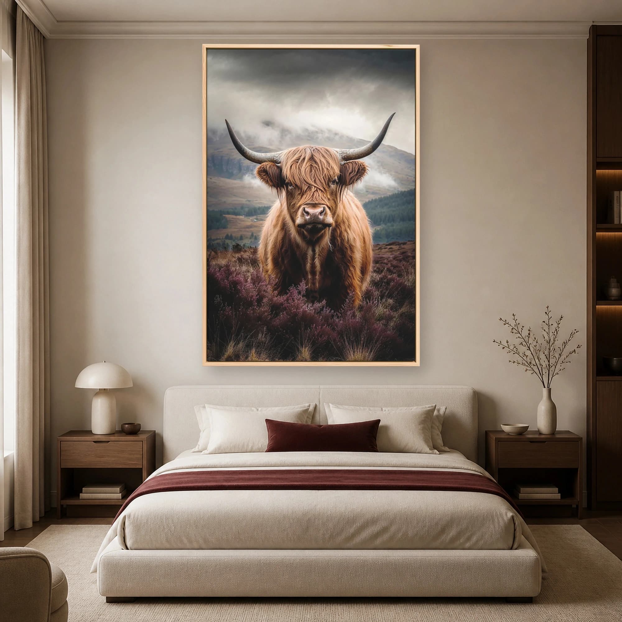 Highland Majesty Scottish Cattle Wildlife Portrait Canvas Print, view 4