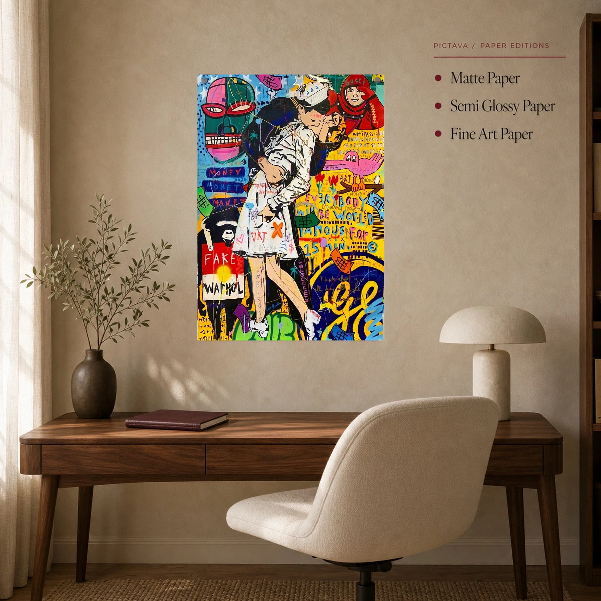 Neo-Pop V-J Day Street Art Kiss Canvas Print, view 6