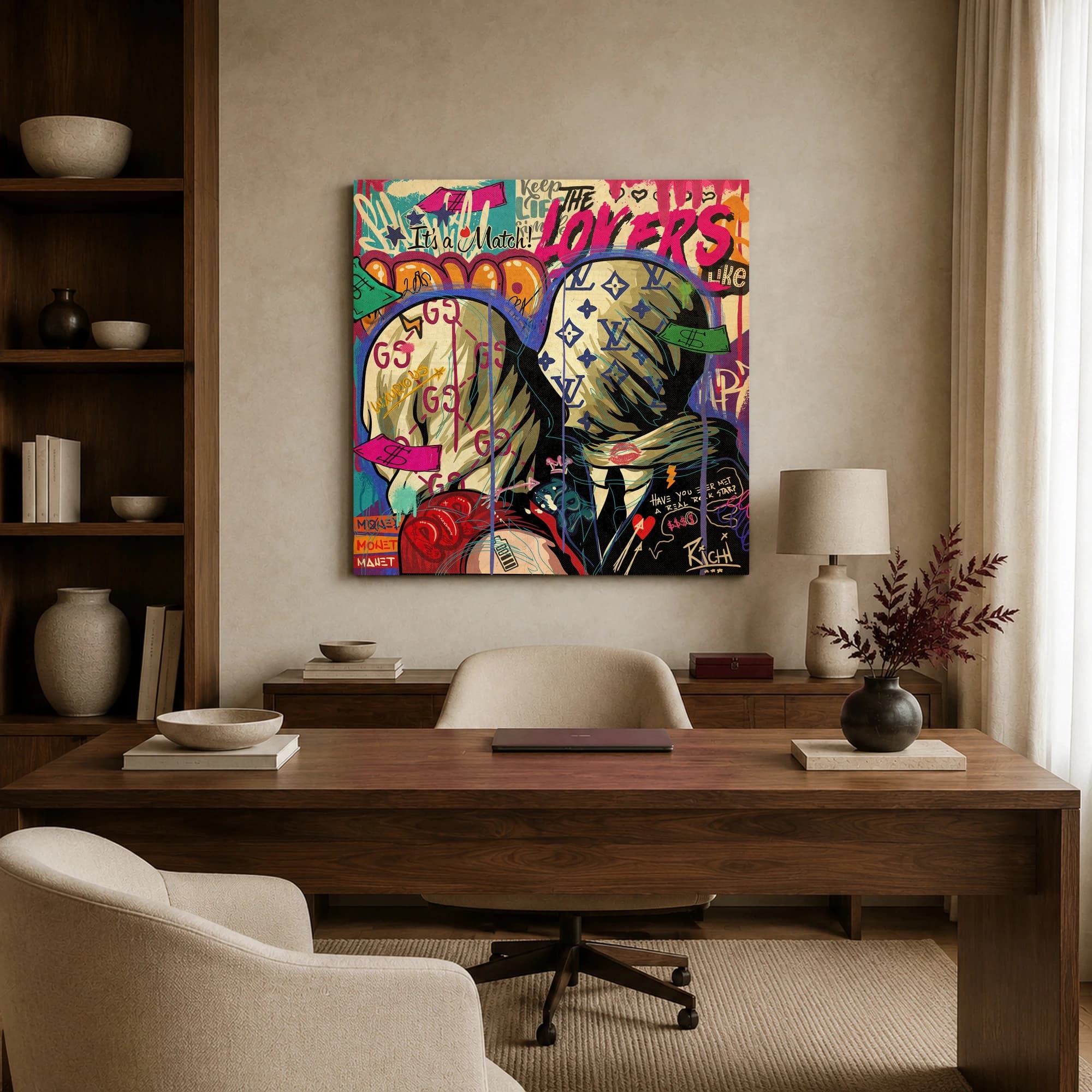 It is a Match The Lovers Urban Pop Art Canvas, view 3