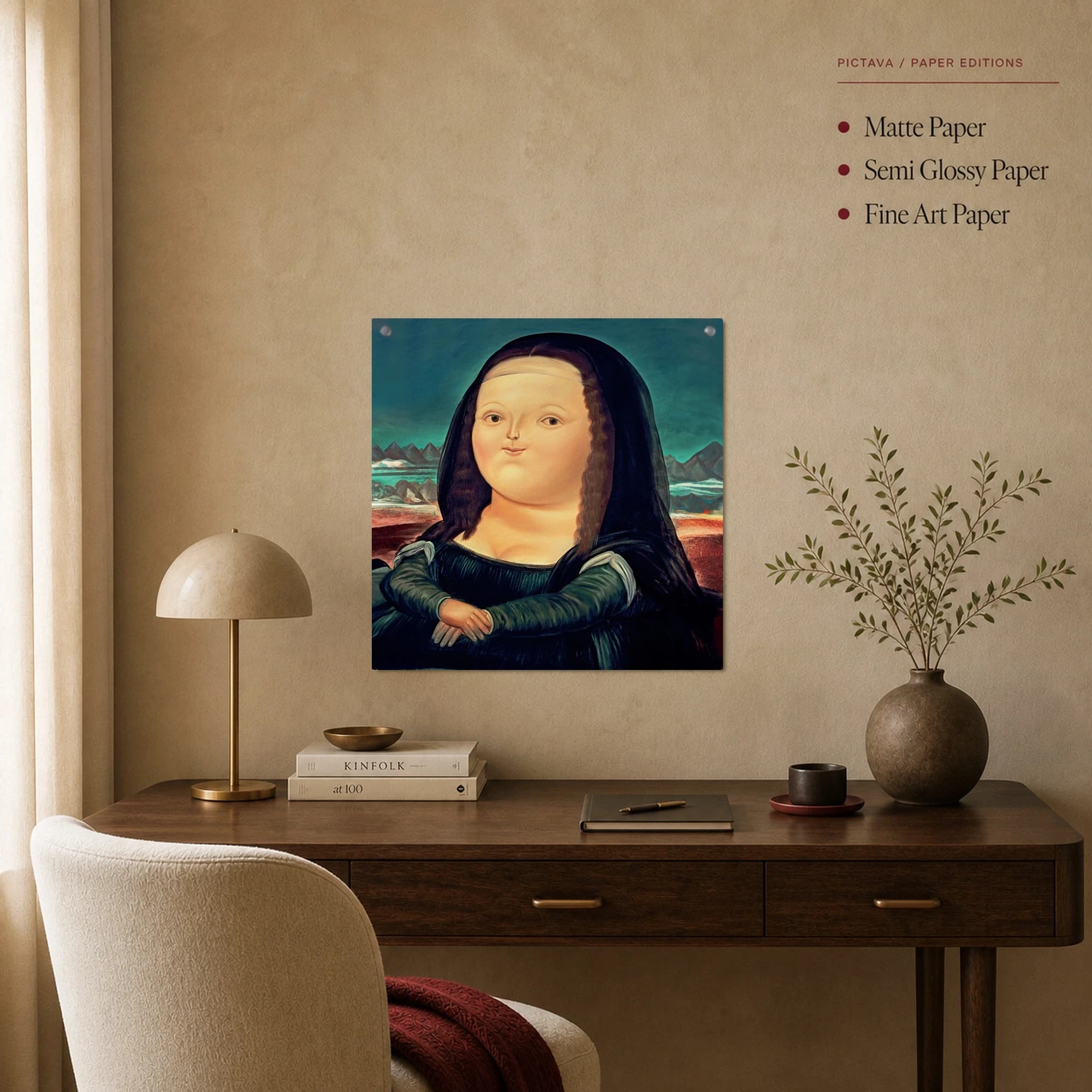 Satirical Mona Lisa Portrait Wall Art Print, view 2