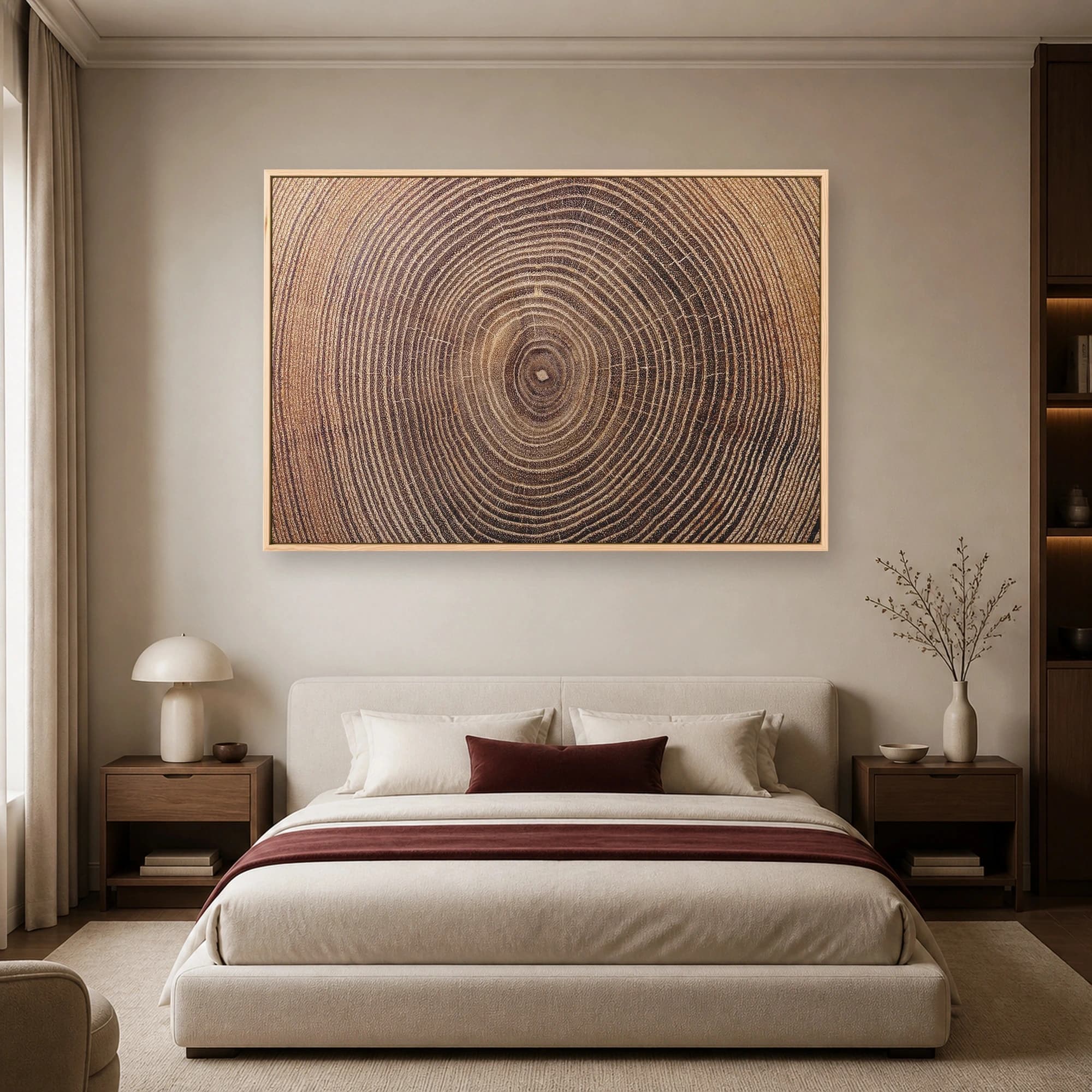 Wooden Growth Rings Natural Tree Cross-Section Wall Art, view 4