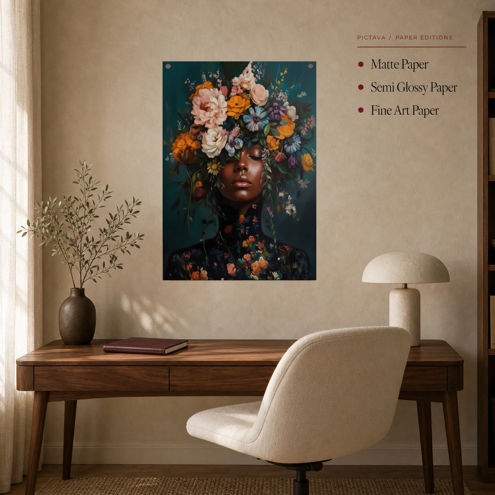 Surreal Botanical Portrait Canvas Print, view 7