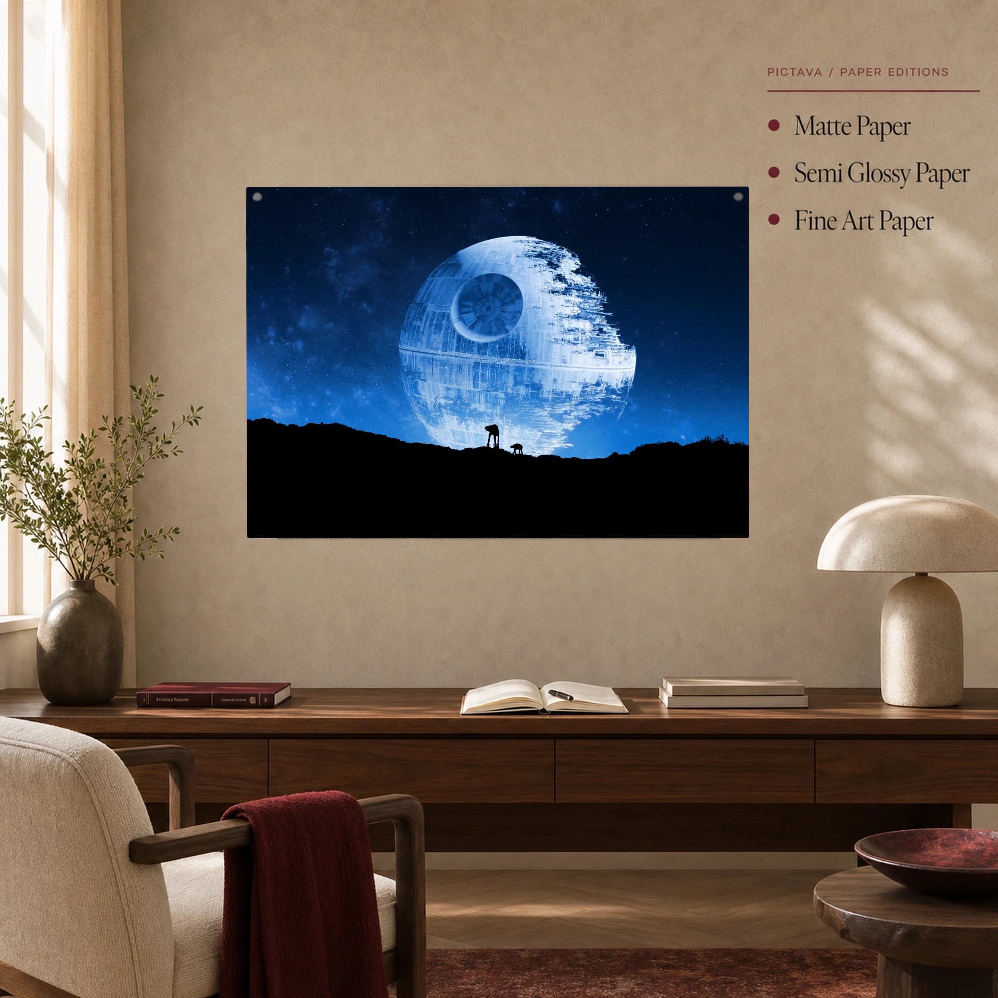 Death Star Horizon Sci-Fi Canvas Print, view 5