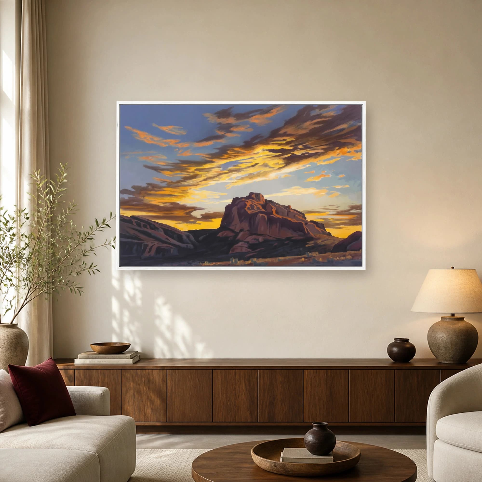 Desert Sunset Mesa Landscape Canvas Print, view 2