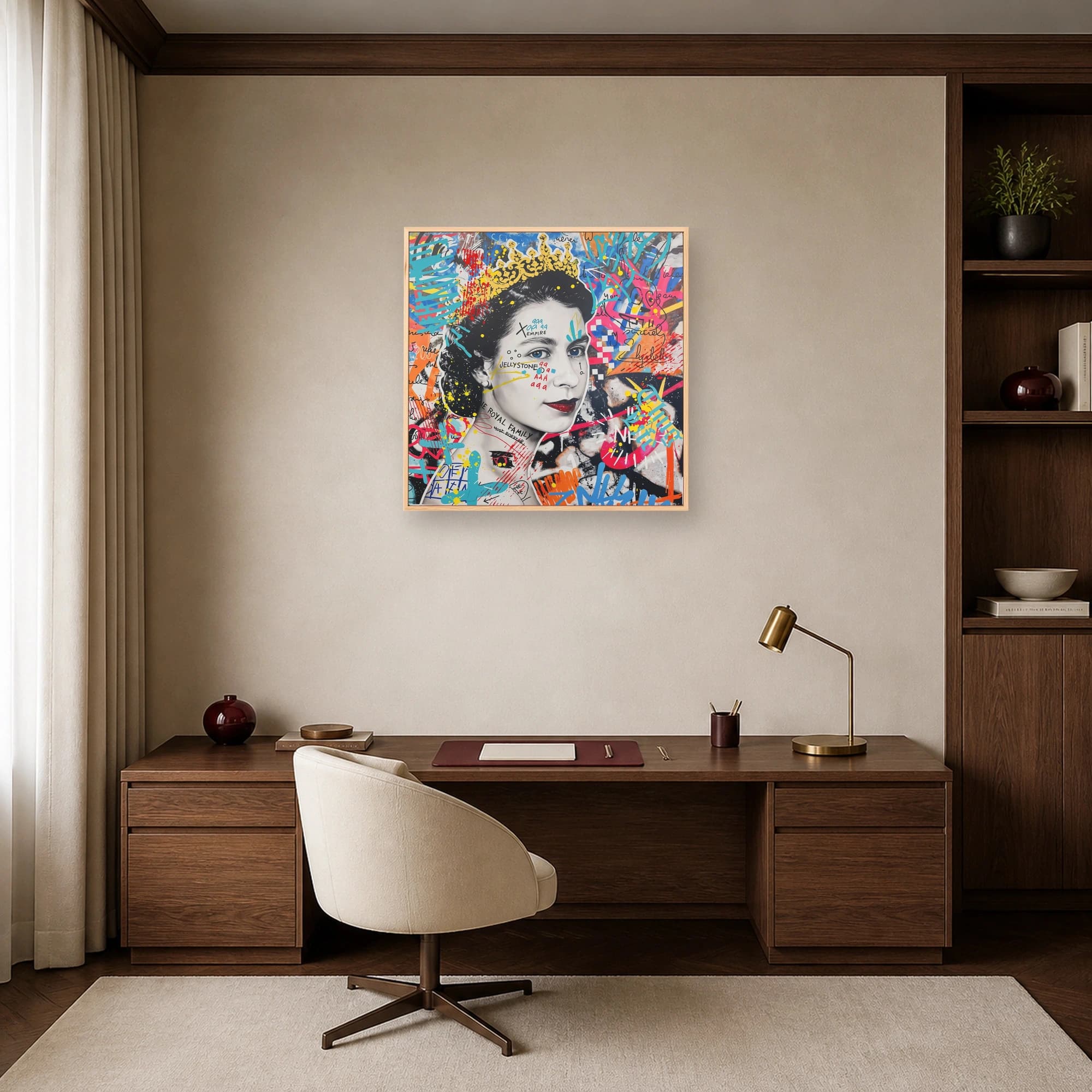 Royal Graffiti Queen Portrait Canvas Print, view 7