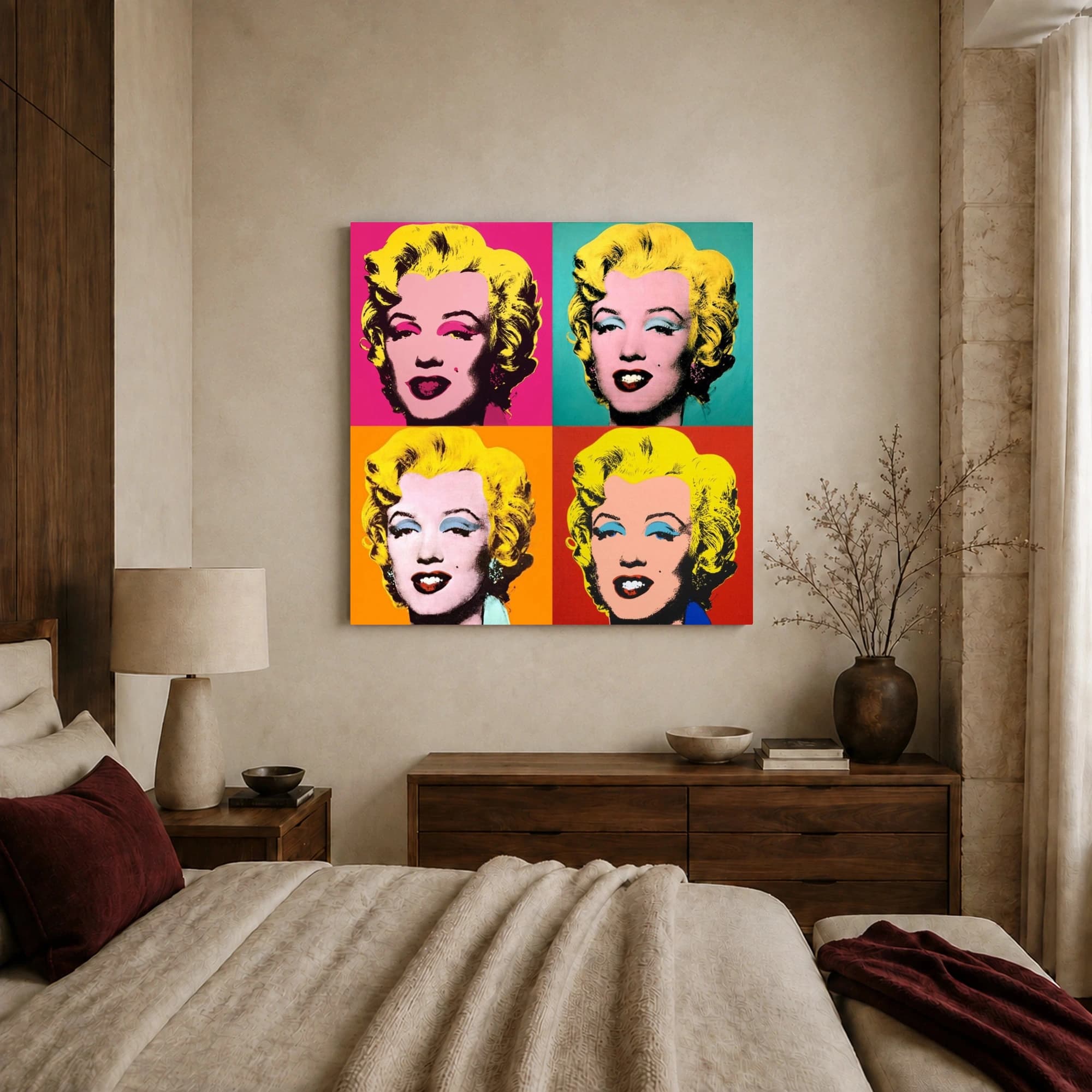Four Panel Marilyn Pop Art Canvas Print, view 2