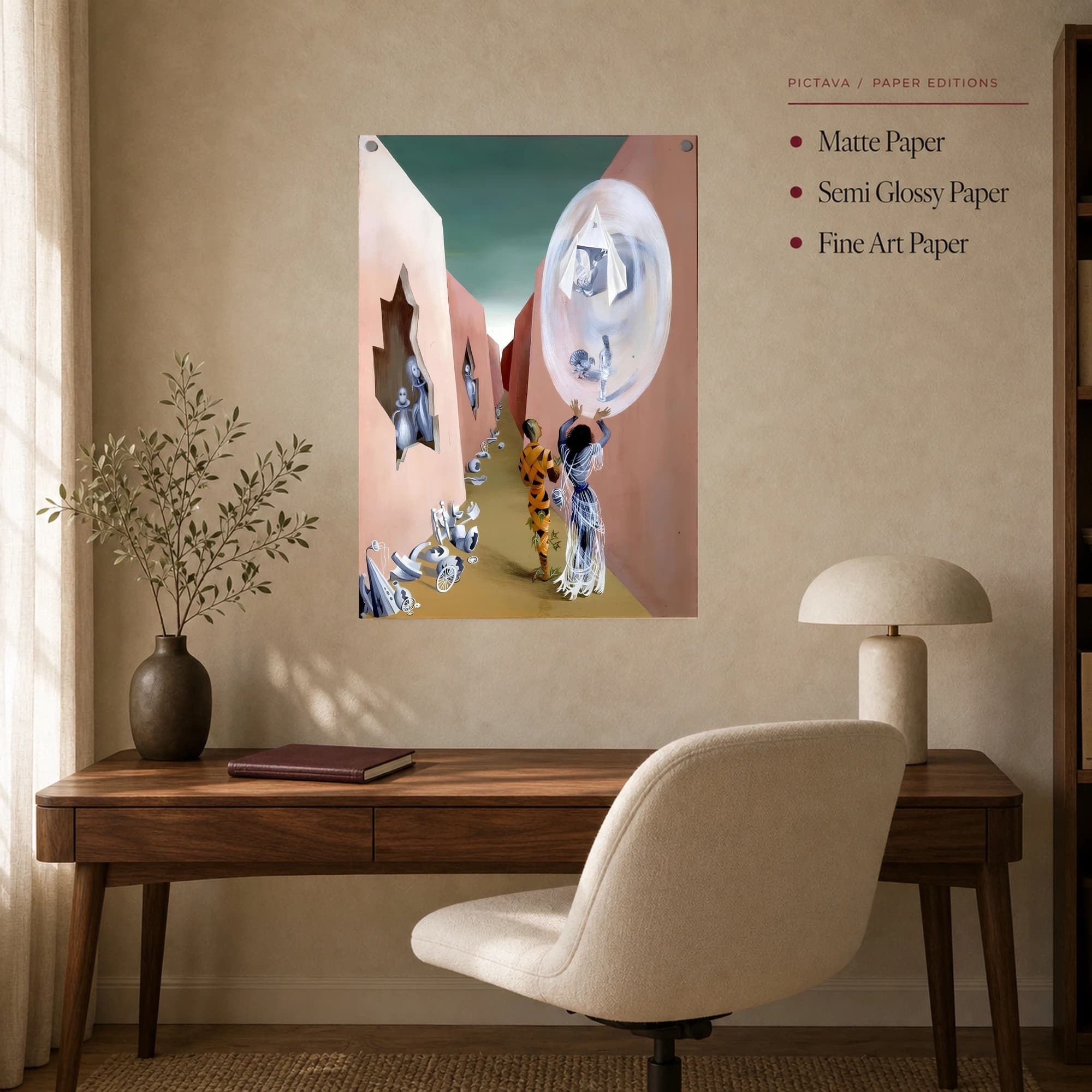 Surrealist Corridor Wall Art Canvas Print, view 7