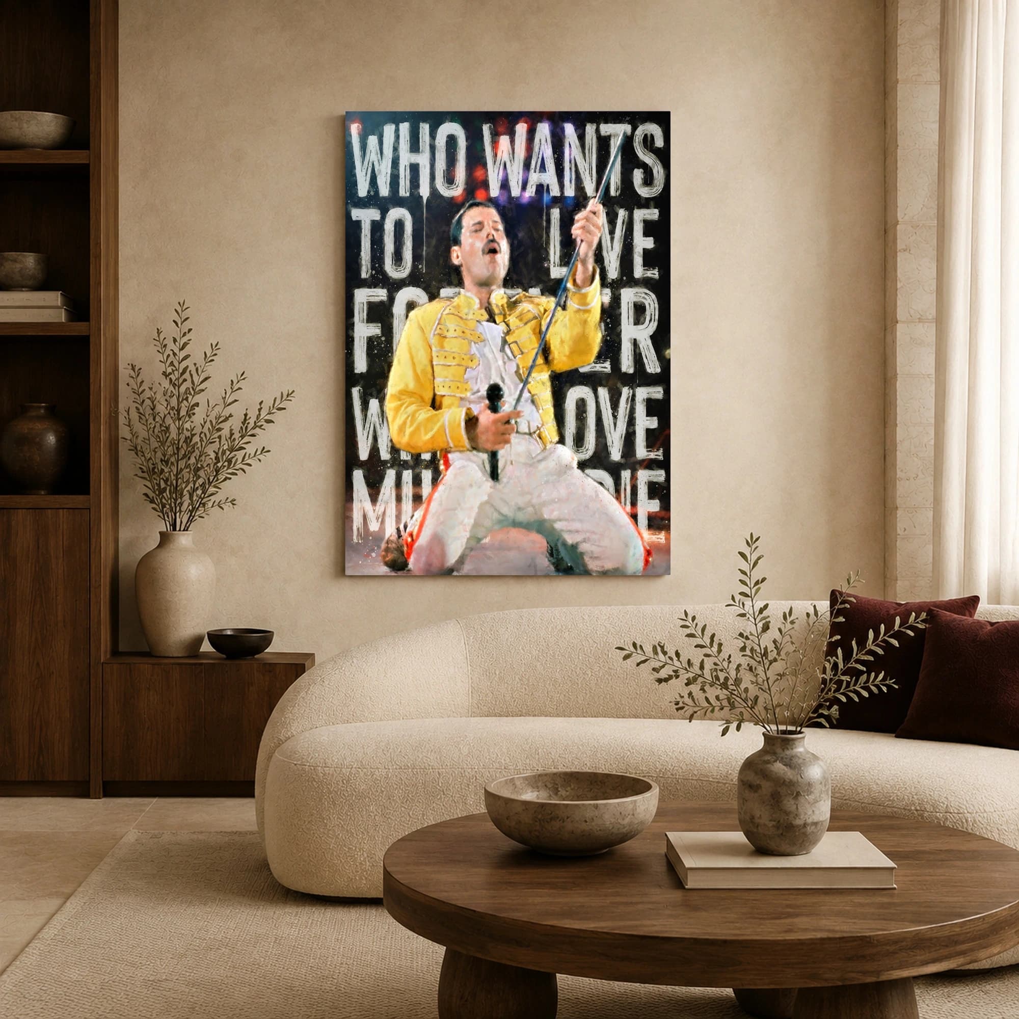 Freddie Mercury Music Wall Art Canvas Print, view 5