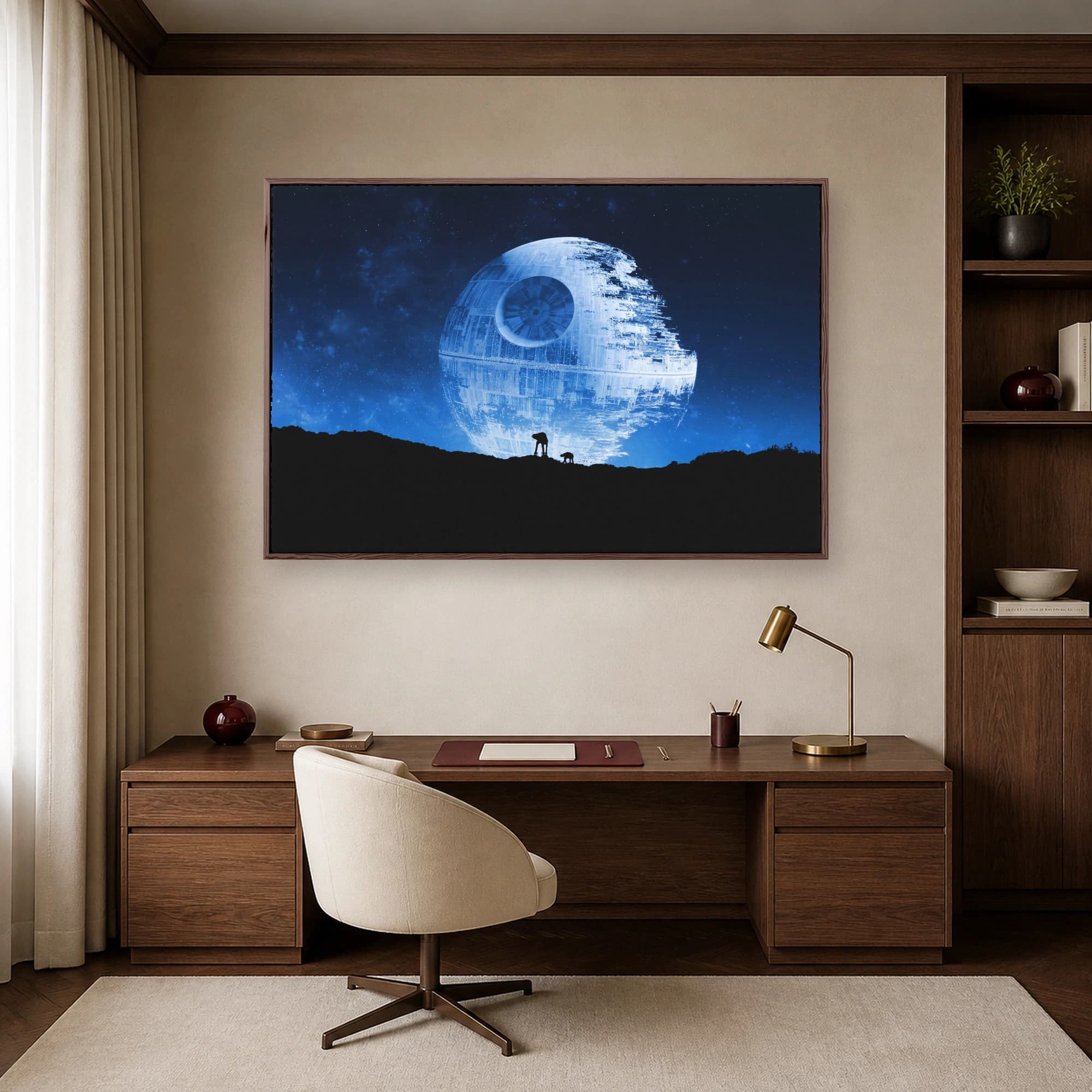 Death Star Horizon Sci-Fi Canvas Print, view 7