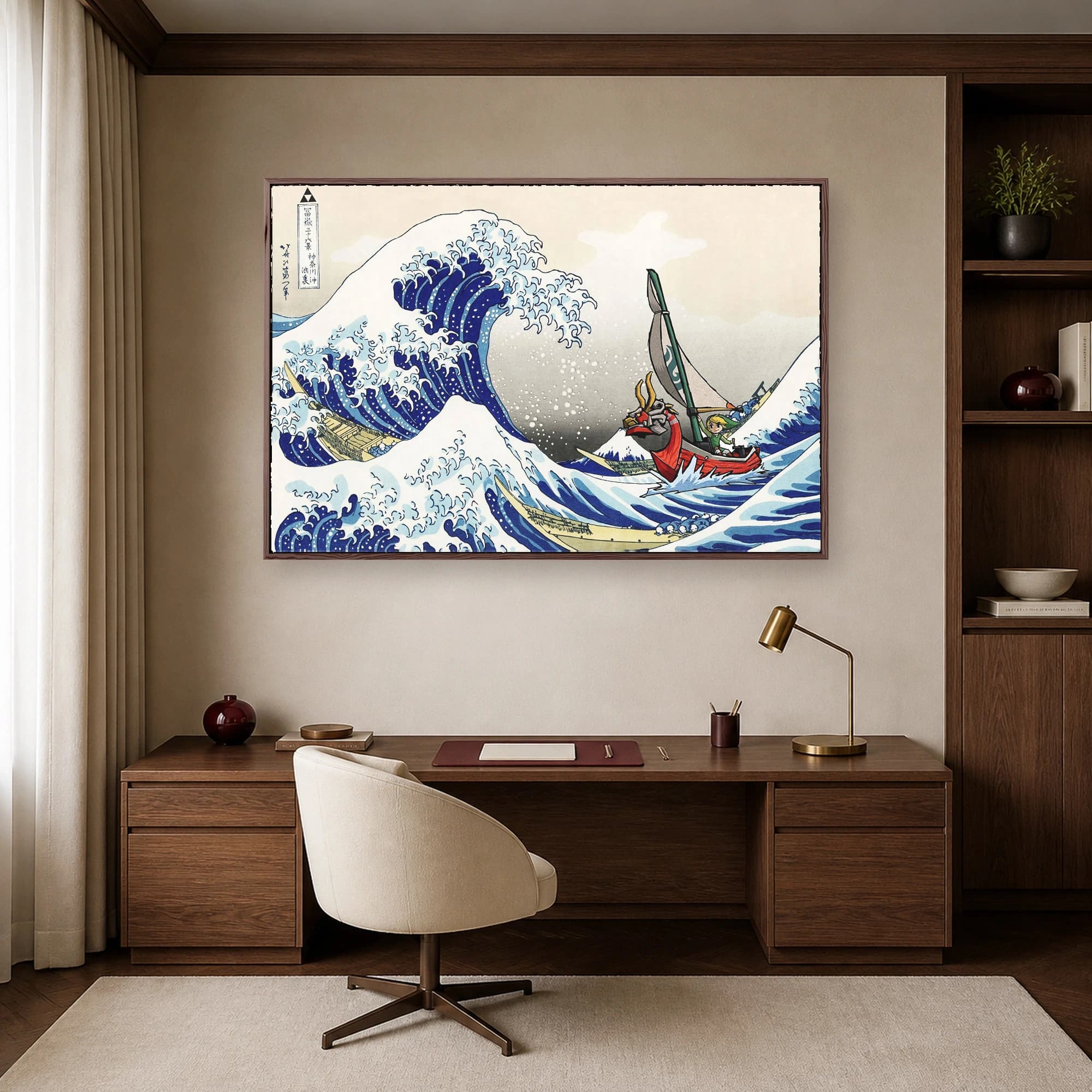 The Great Wave Link Japanese Woodblock Print Wall Art, view 5