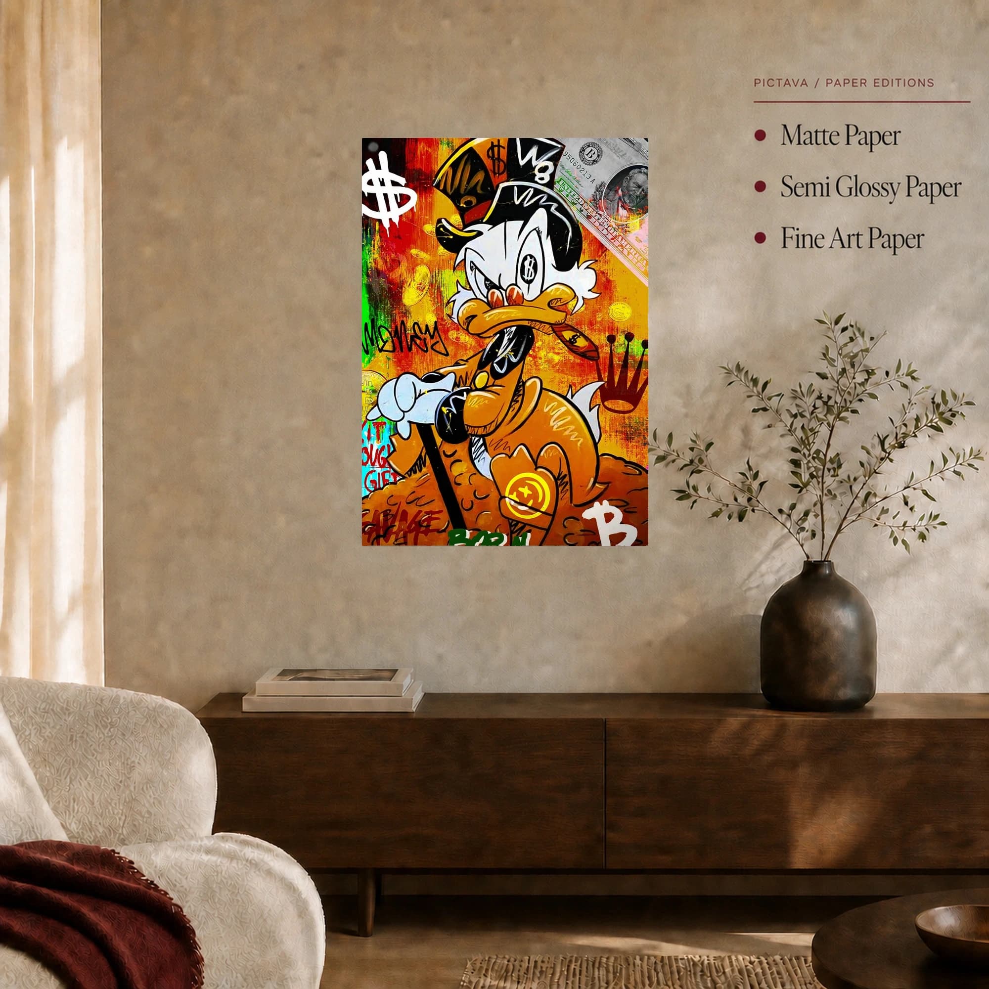 The Wealthy Duck Pop Art Canvas Print, view 4