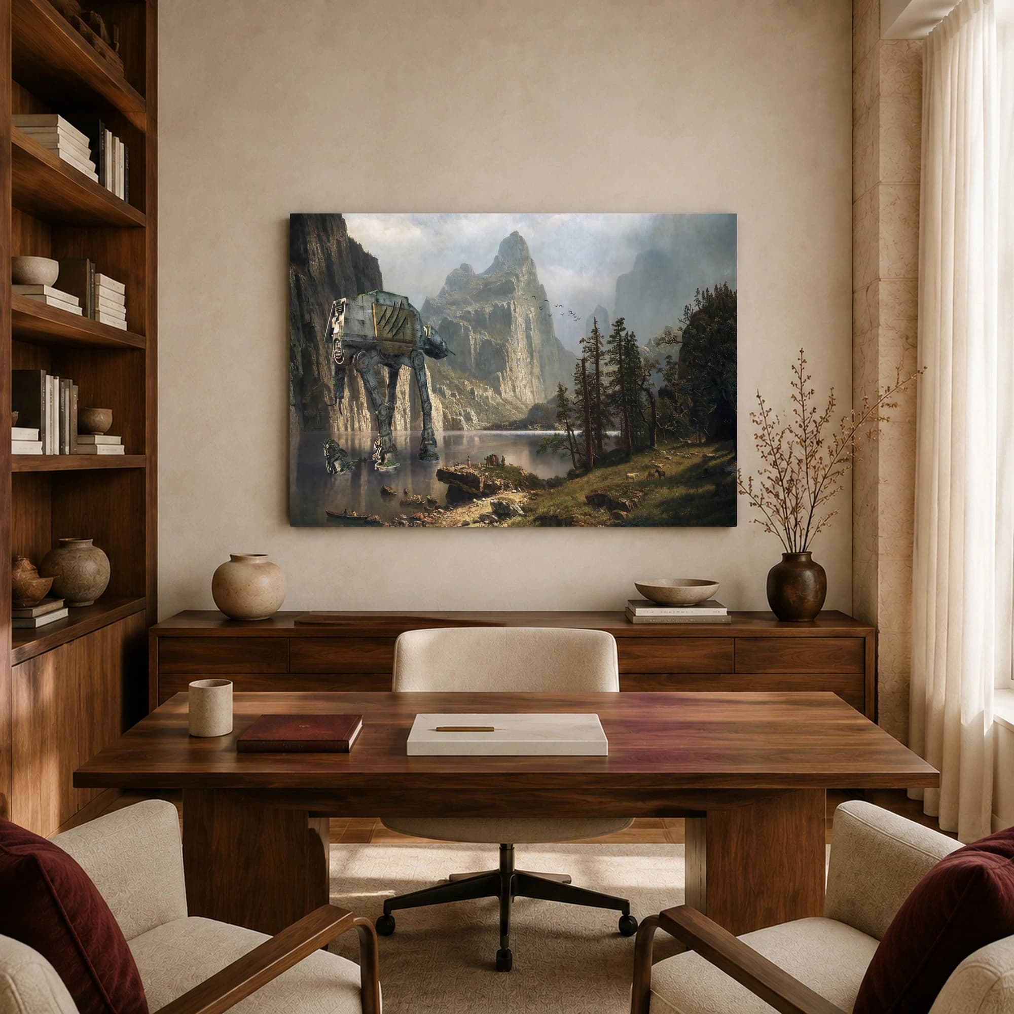 Sci-Fi Walker Mountain Landscape Canvas Art Print, view 8