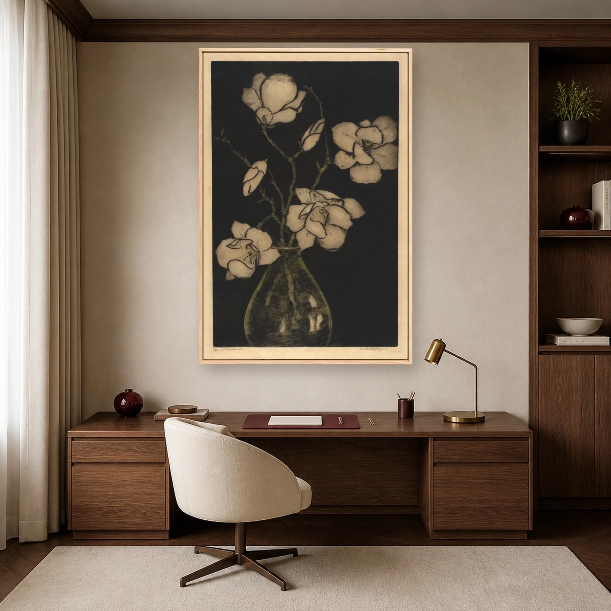 Spring Blossoms Botanical Etching Wall Art, view 4