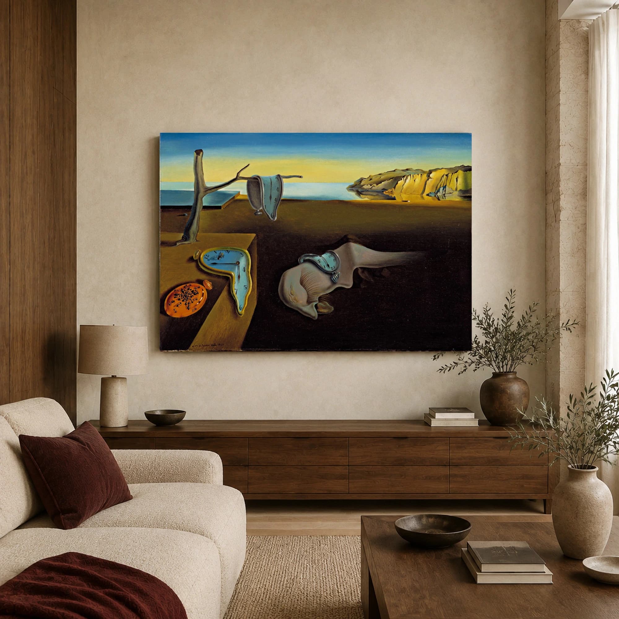The Persistence of Memory Surrealist Masterpiece Canvas Print, view 3