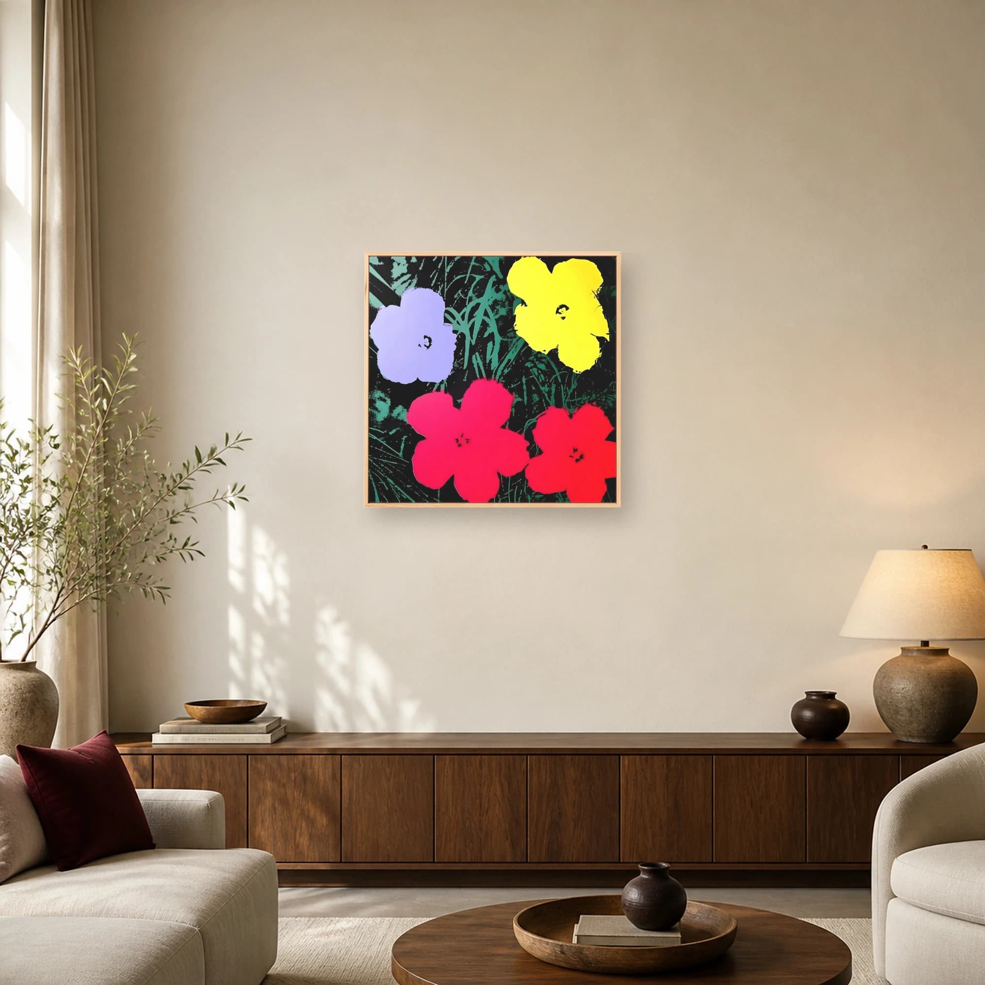 Vibrant Pop Art Floral Wall Art Print, view 6