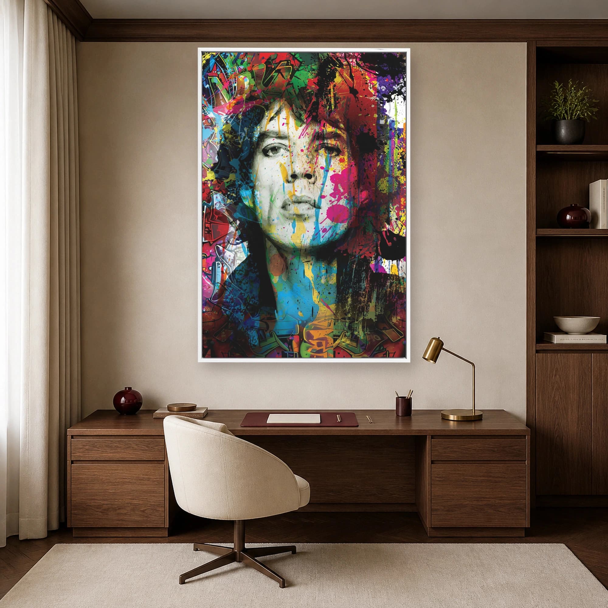 Jim Morrison Colorful Pop Art Portrait Canvas Print, view 5