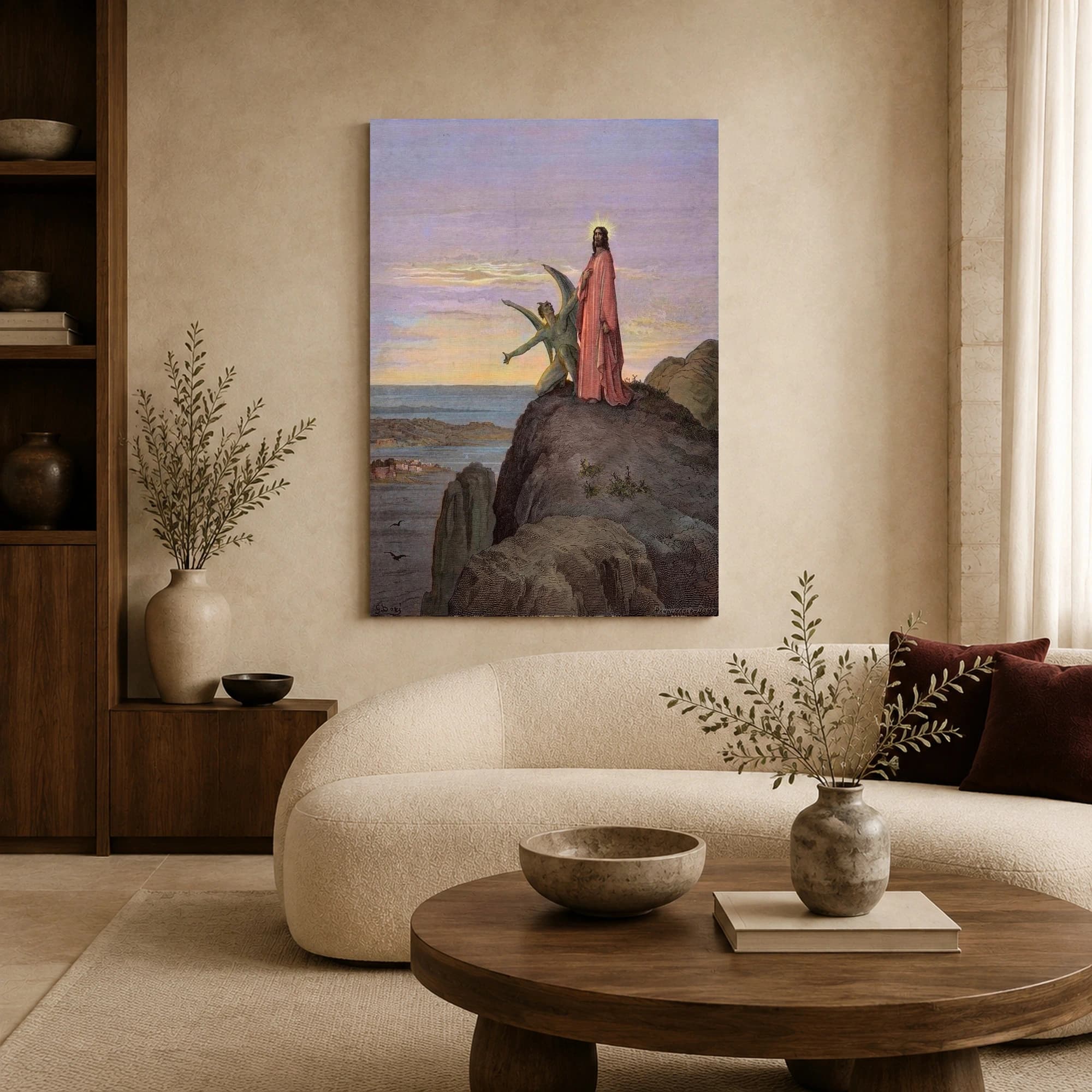 Gustave Dore The Temptation of Christ Vintage Religious Wall Art, view 7