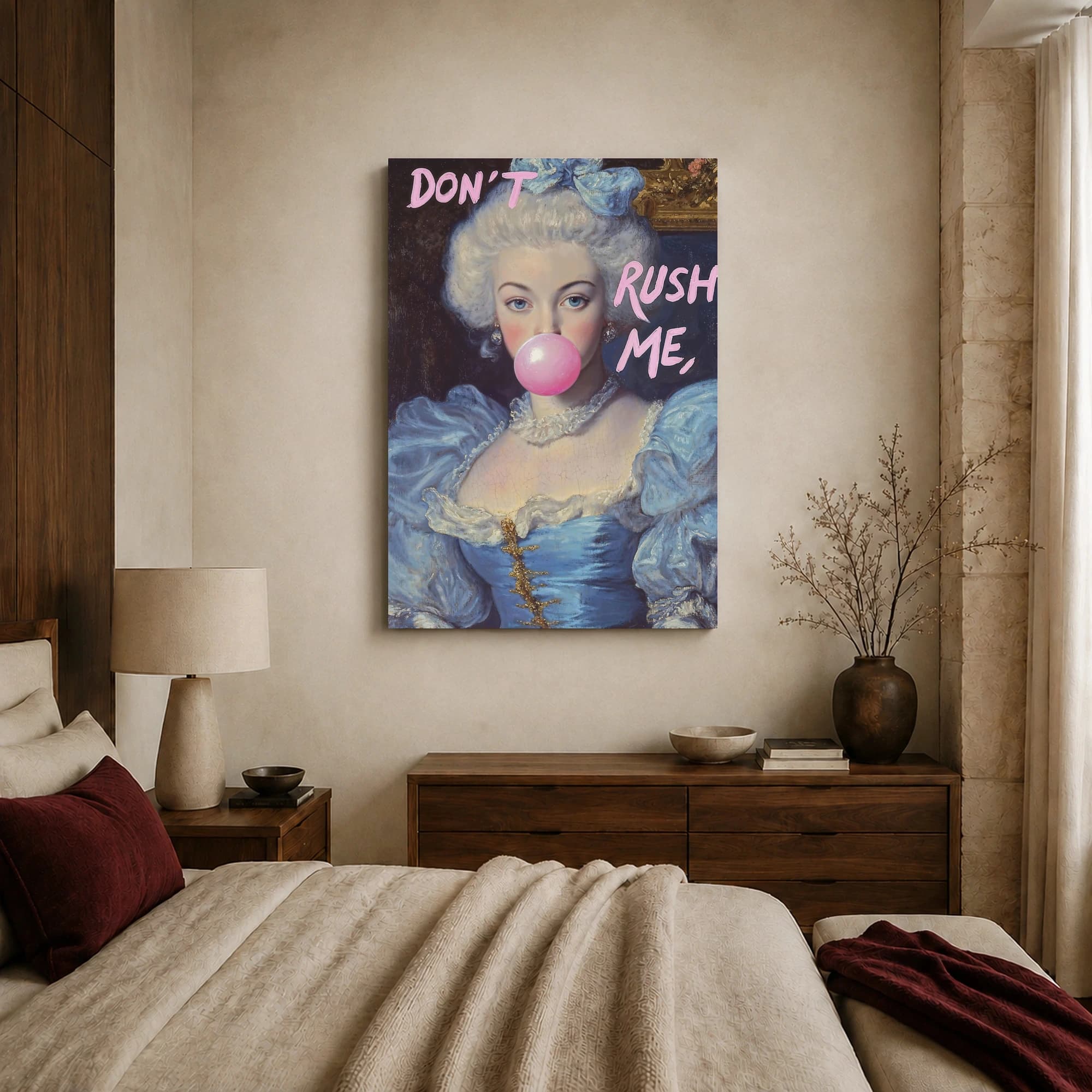 Don't Rush Me Bubblegum Noblewoman Portrait Wall Art, view 7