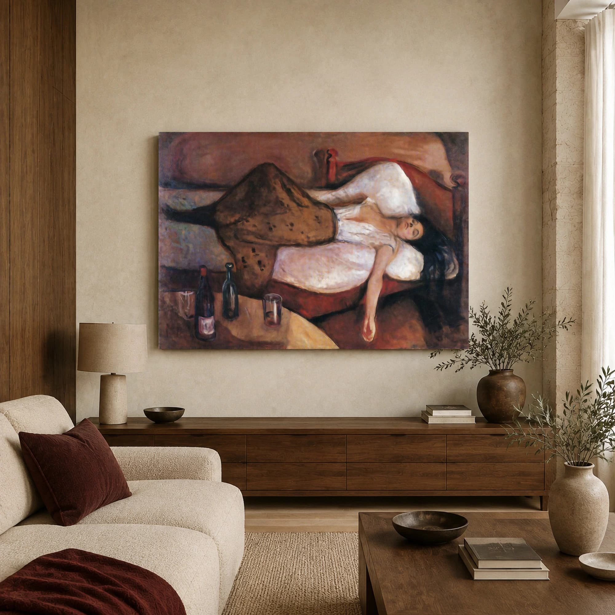 The Day After Framed Canvas Art Print by Edvard Munch, view 3