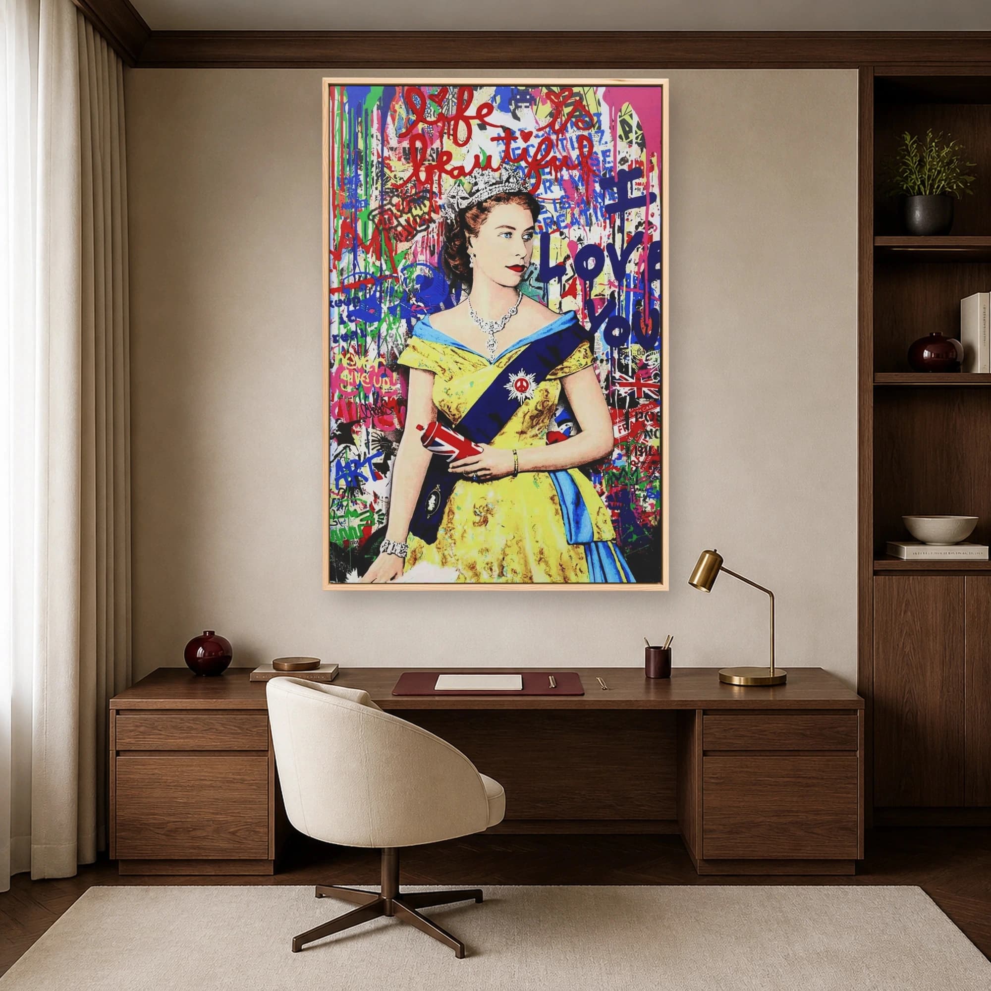 Life Is Beautiful Queen Pop Art Canvas Print, view 8