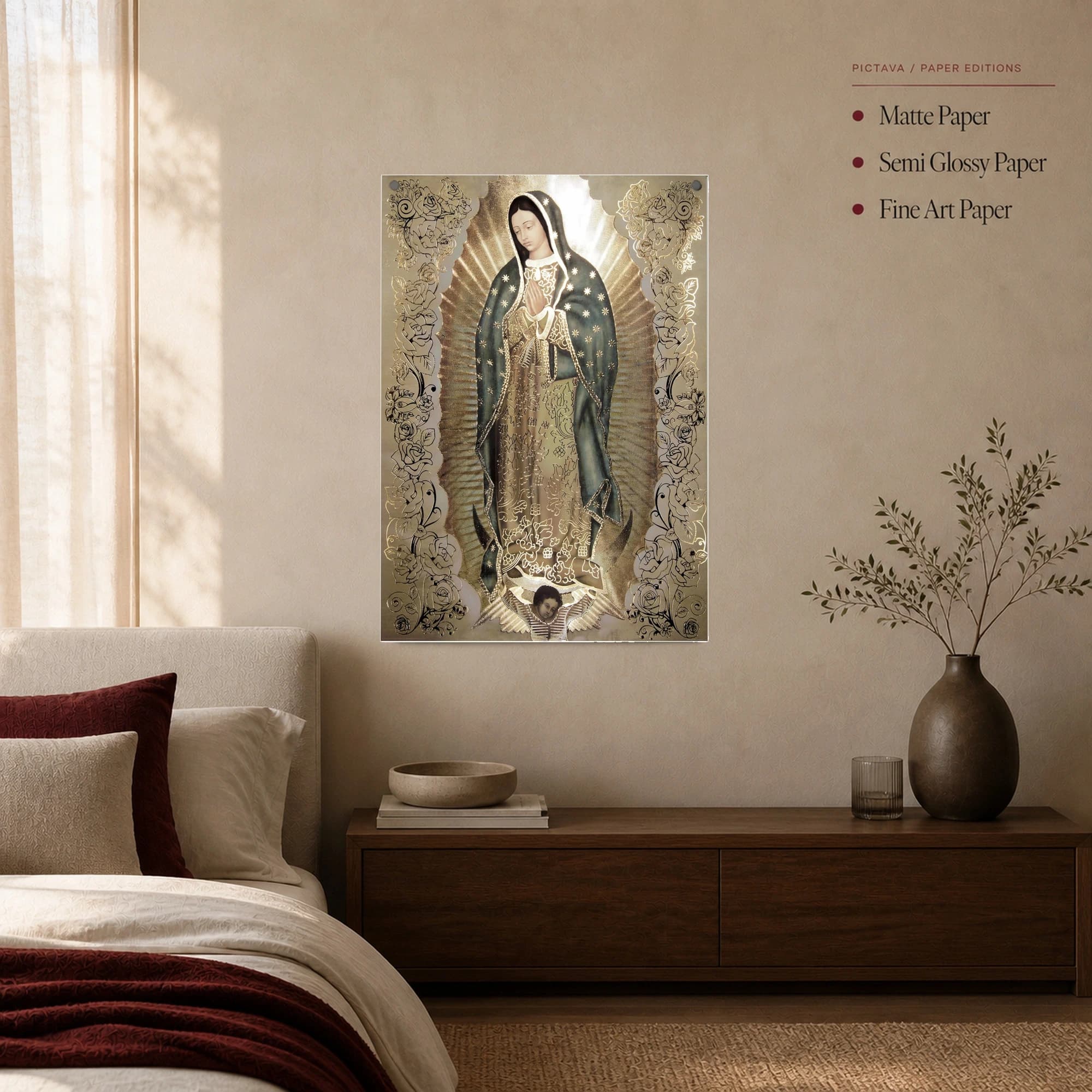 Our Lady of Guadalupe Gold Foil Devotional Wall Art, view 5