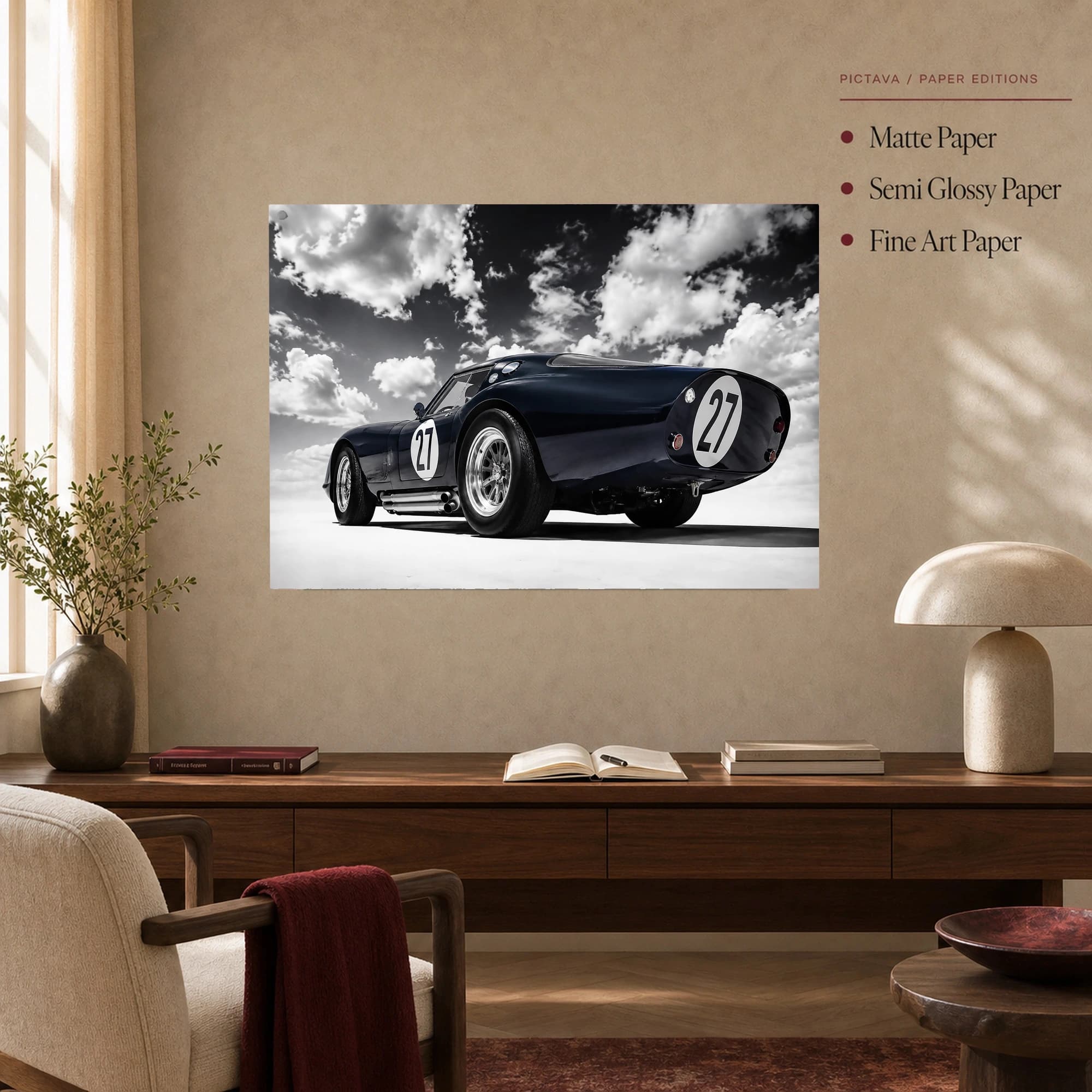 Classic Racing Coupe Number 27 Wall Art Print, view 5