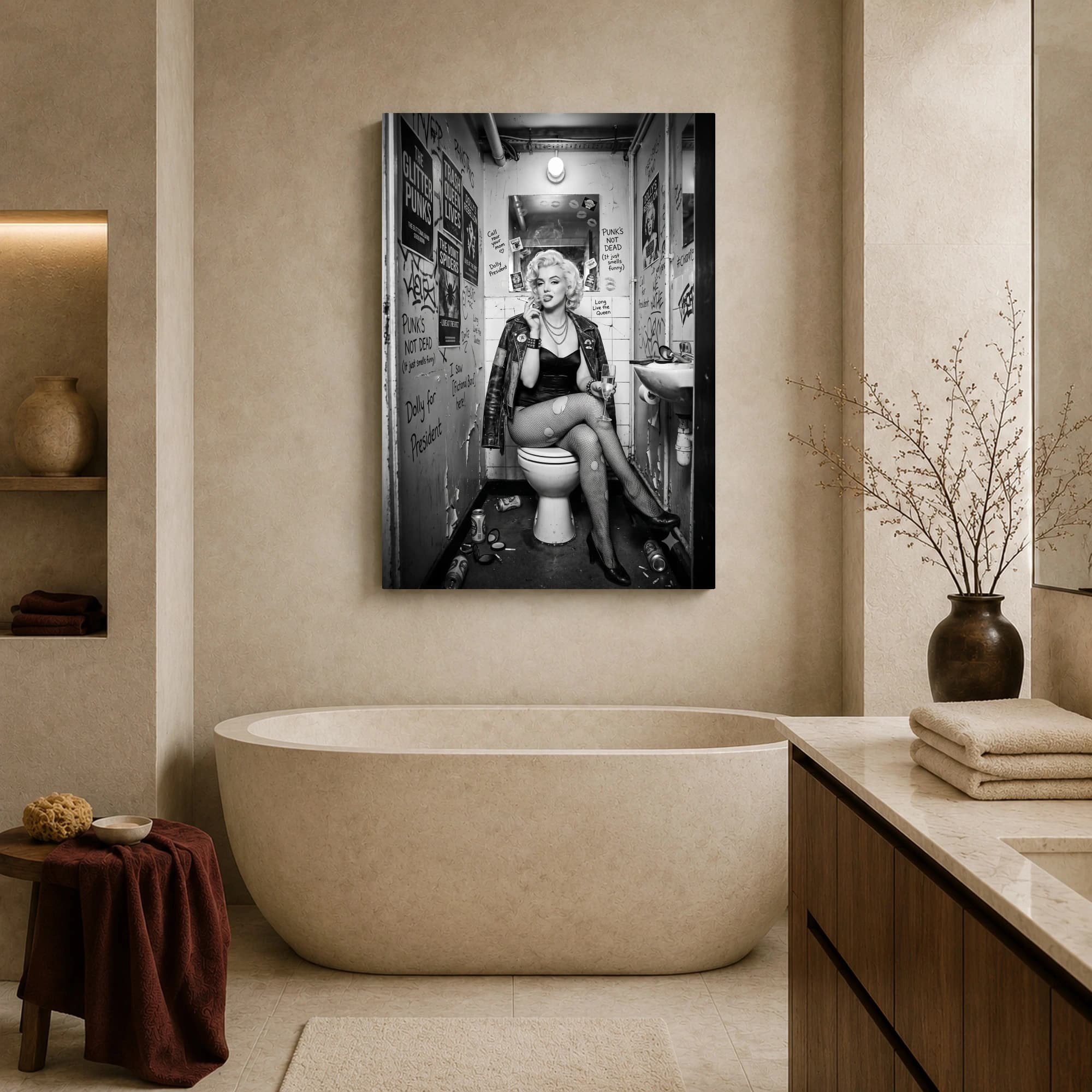 Glitter Punks: Marilyn Monroe Punk Bathroom Art, view 7