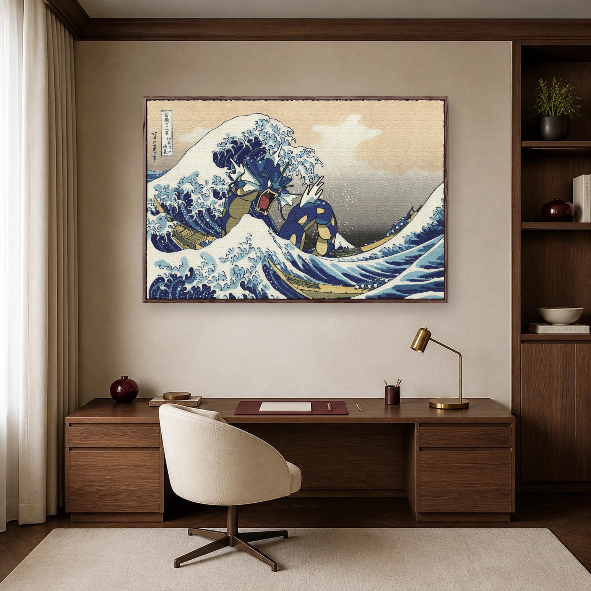 The Great Wave off Gyarados Japanese Woodblock Canvas Print, view 5