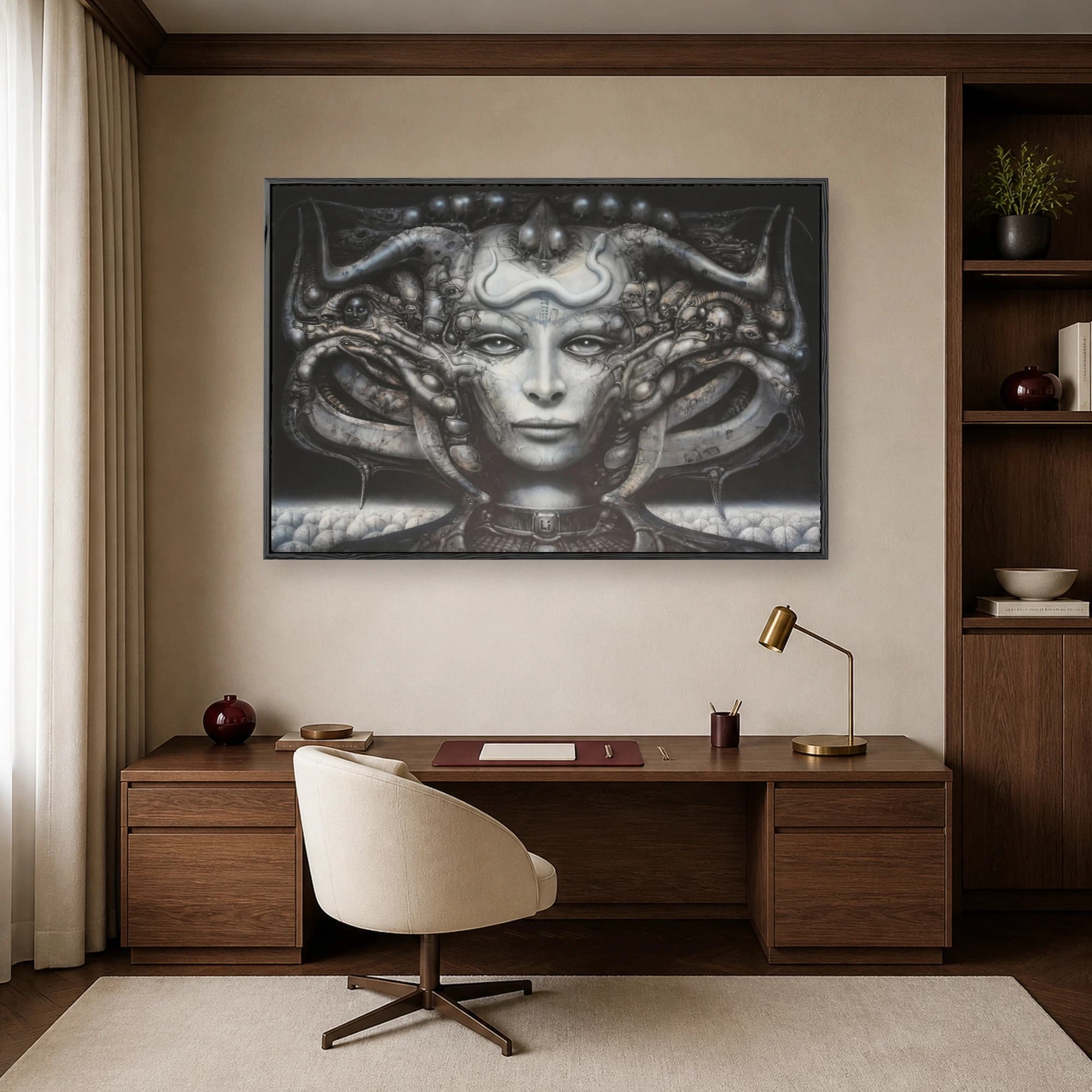 Biomechanical Surrealist Portrait Canvas Print, view 7