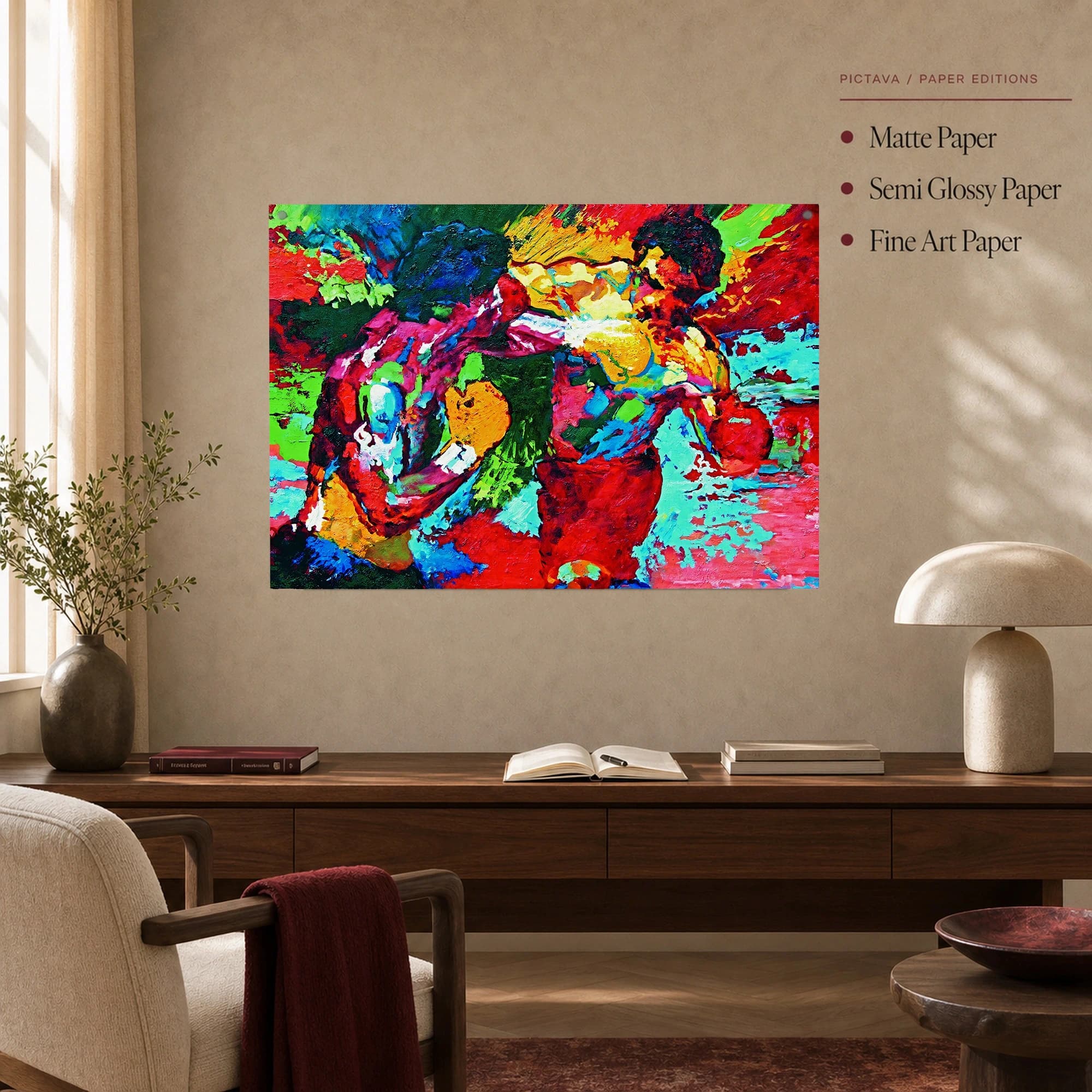 Abstract Boxing Match Impasto Canvas Print, view 5