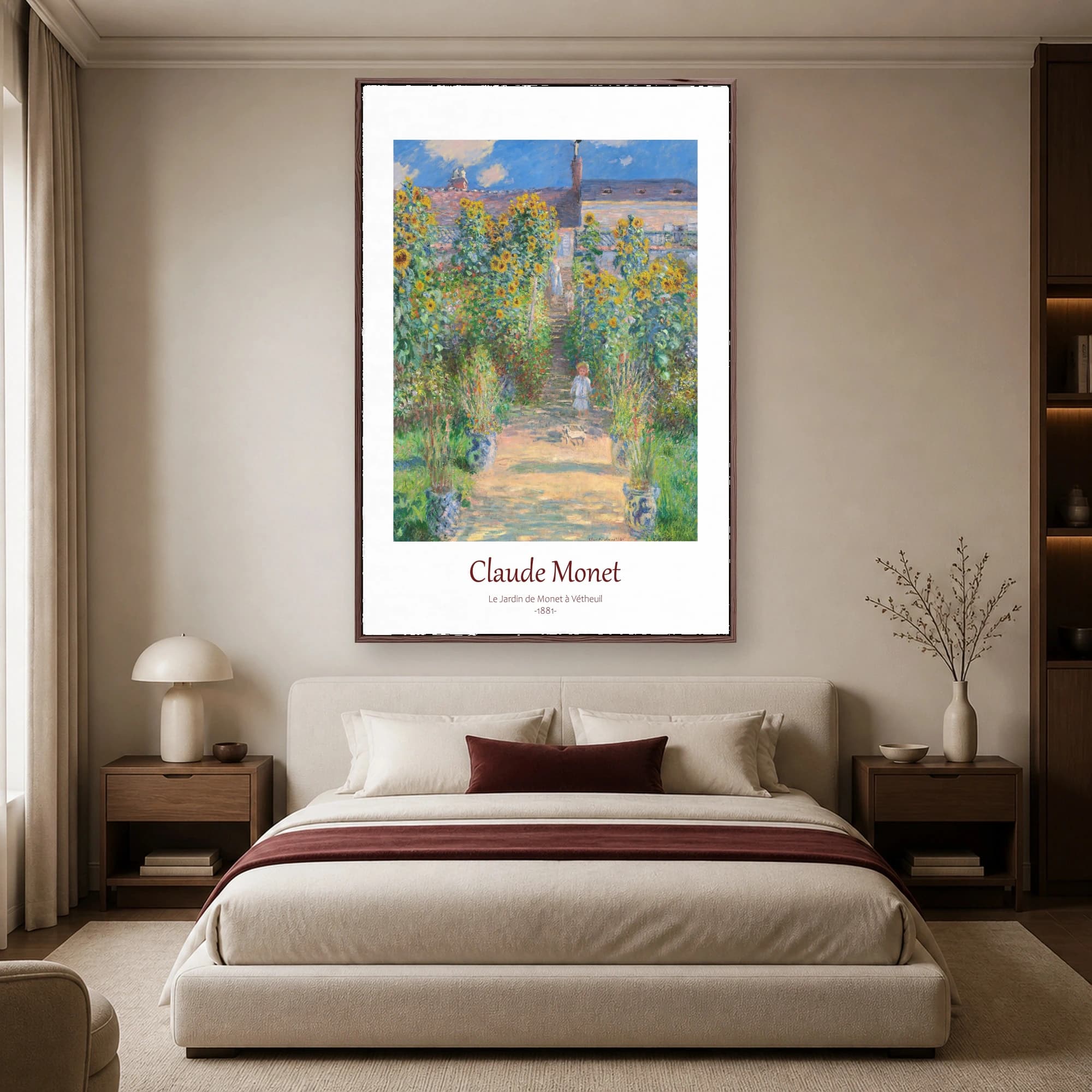 Claude Monet Le Jardin de Monet a Vetheuil Canvas Print, view 3