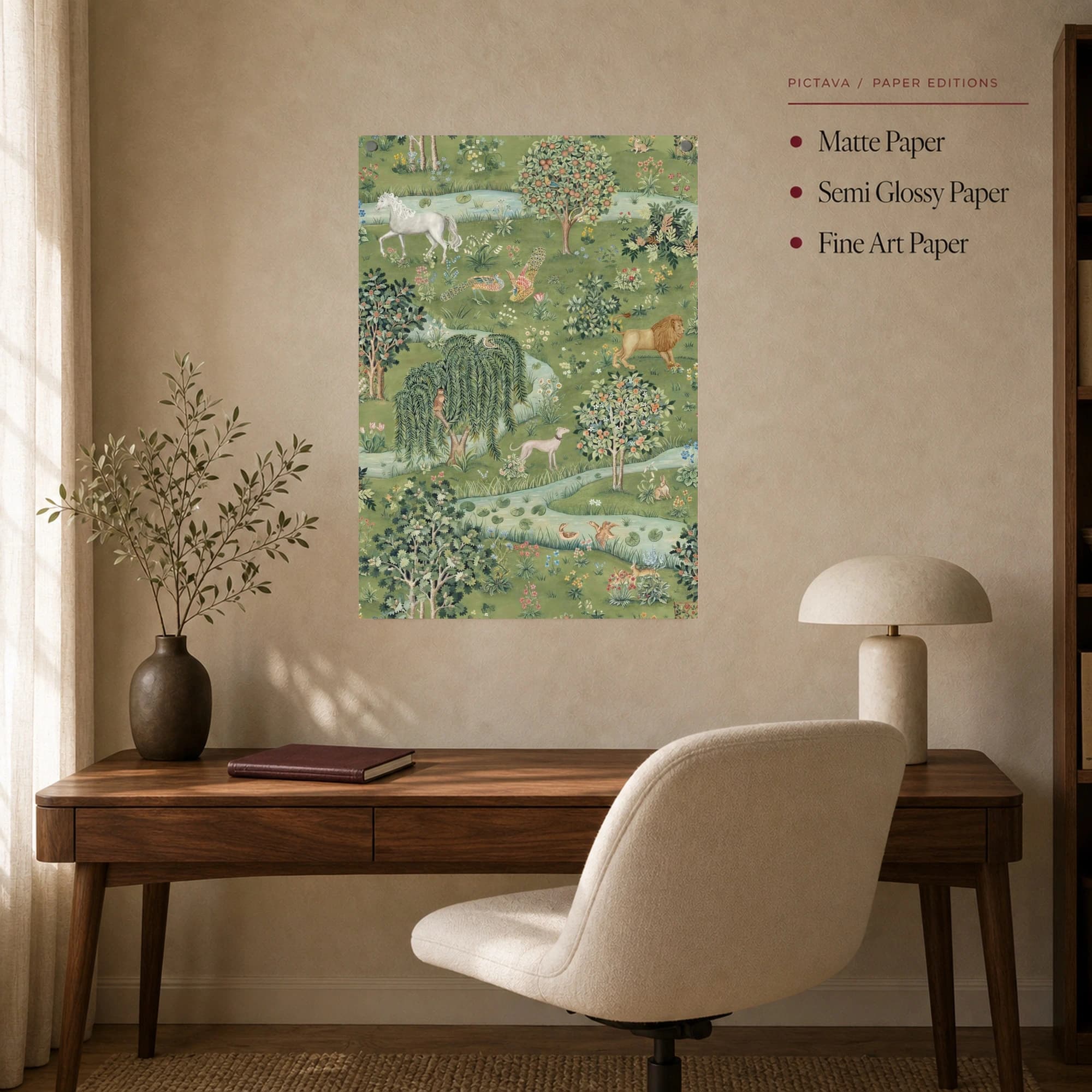 Vintage Pastoral Wildlife Garden Tapestry Wall Art, view 8