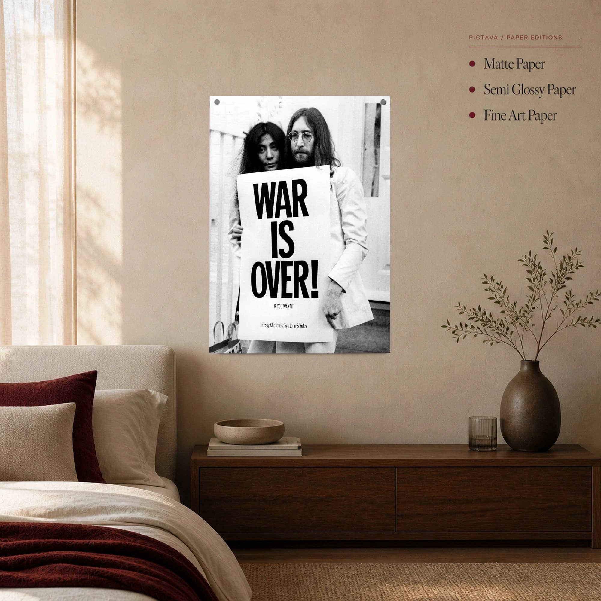 John Lennon and Yoko Ono War Is Over Peace Poster Print, view 6