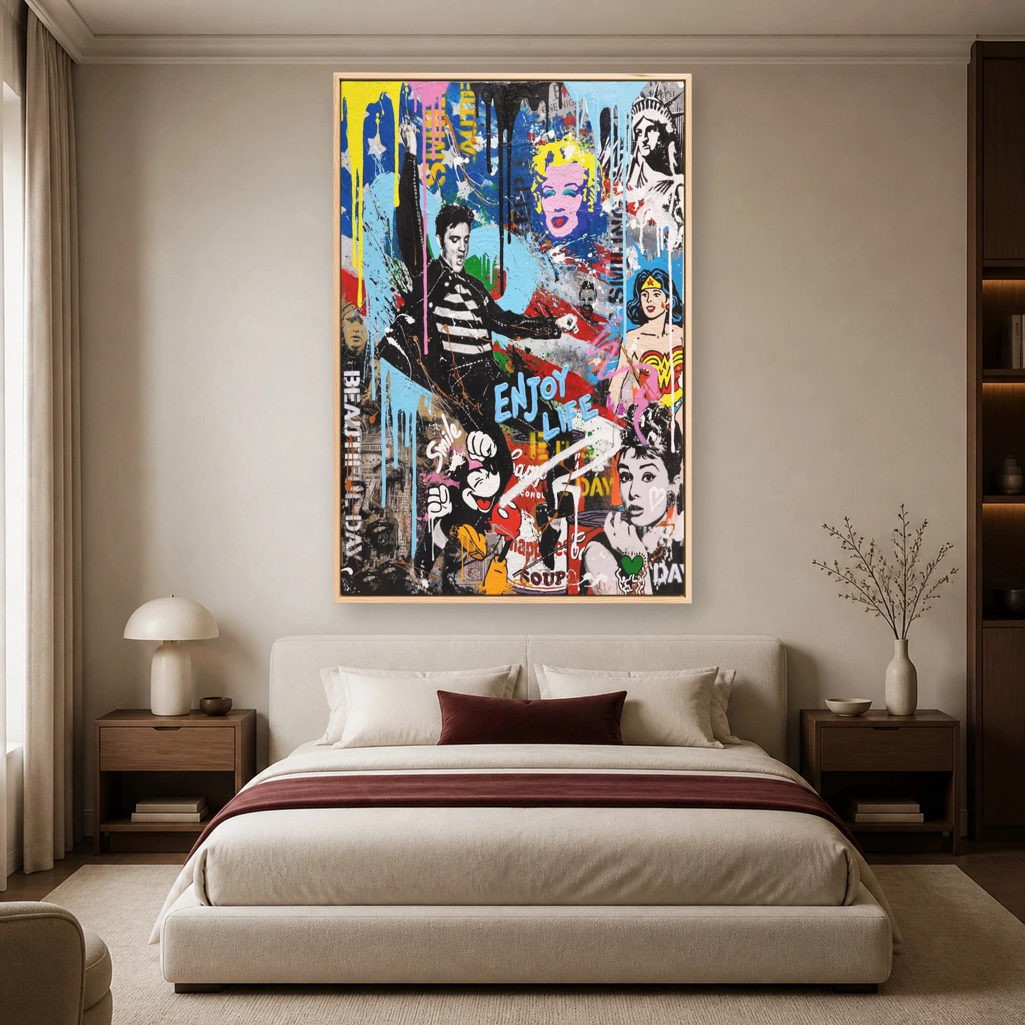 Pop Culture Icons Graffiti Mashup Wall Art, view 4