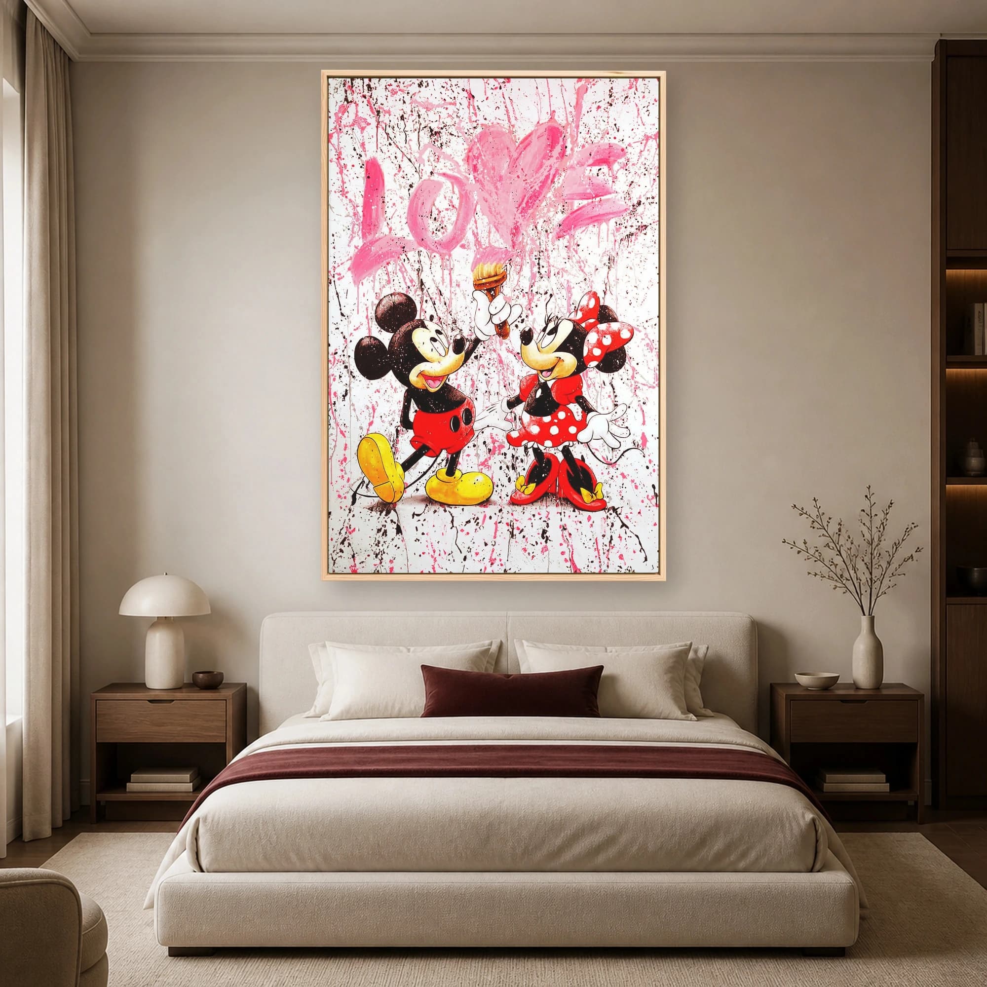 Mickey and Minnie Love Pop Art Canvas Print, view 5