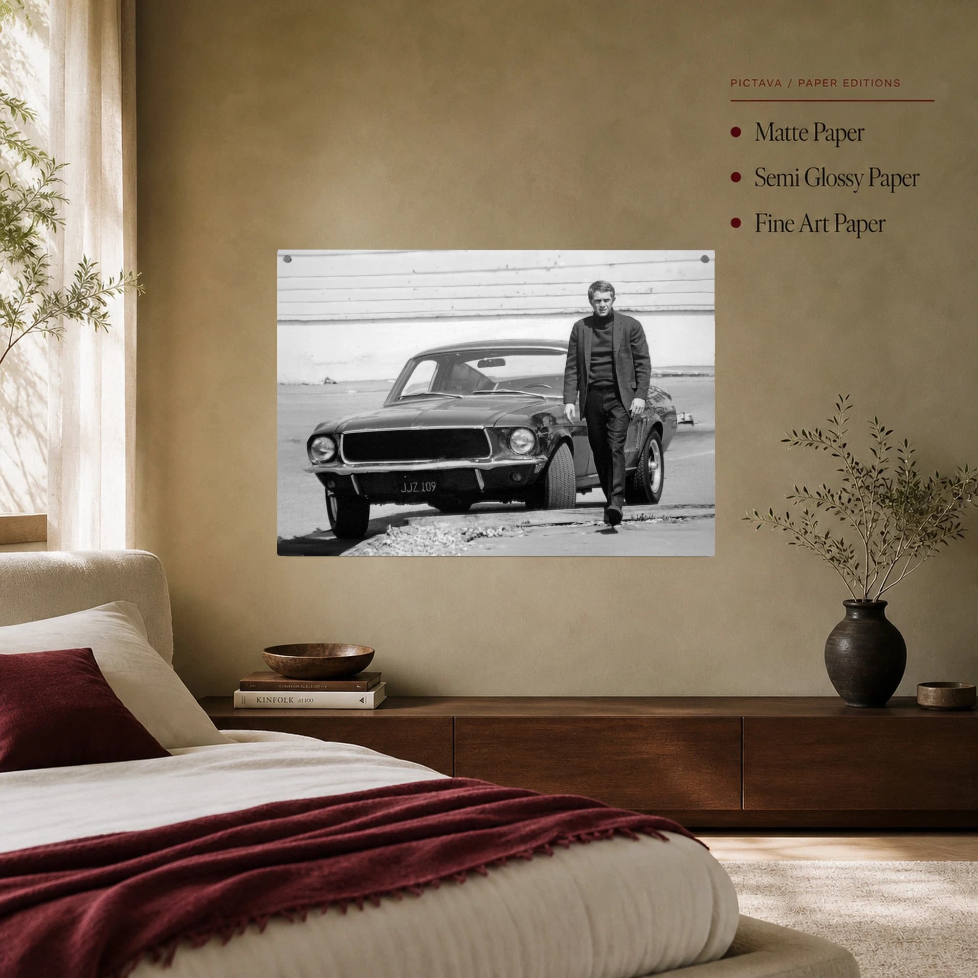 Steve McQueen and Bullitt Mustang Wall Art, view 8