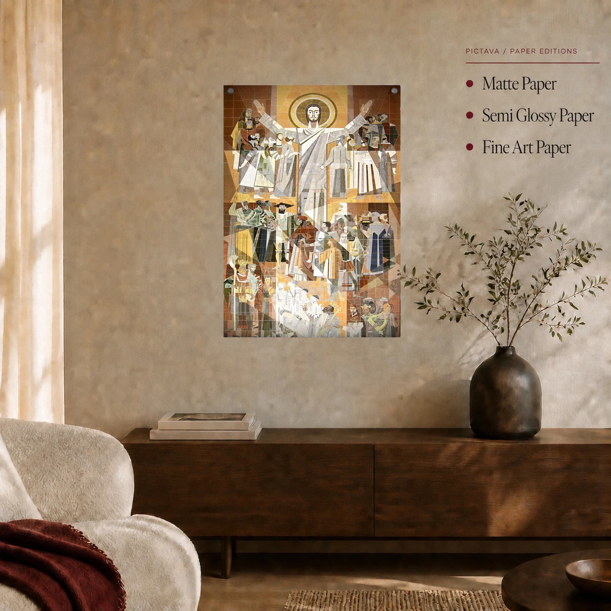 Christ of the Ohio Mid-Century Mosaic Canvas Print, view 7